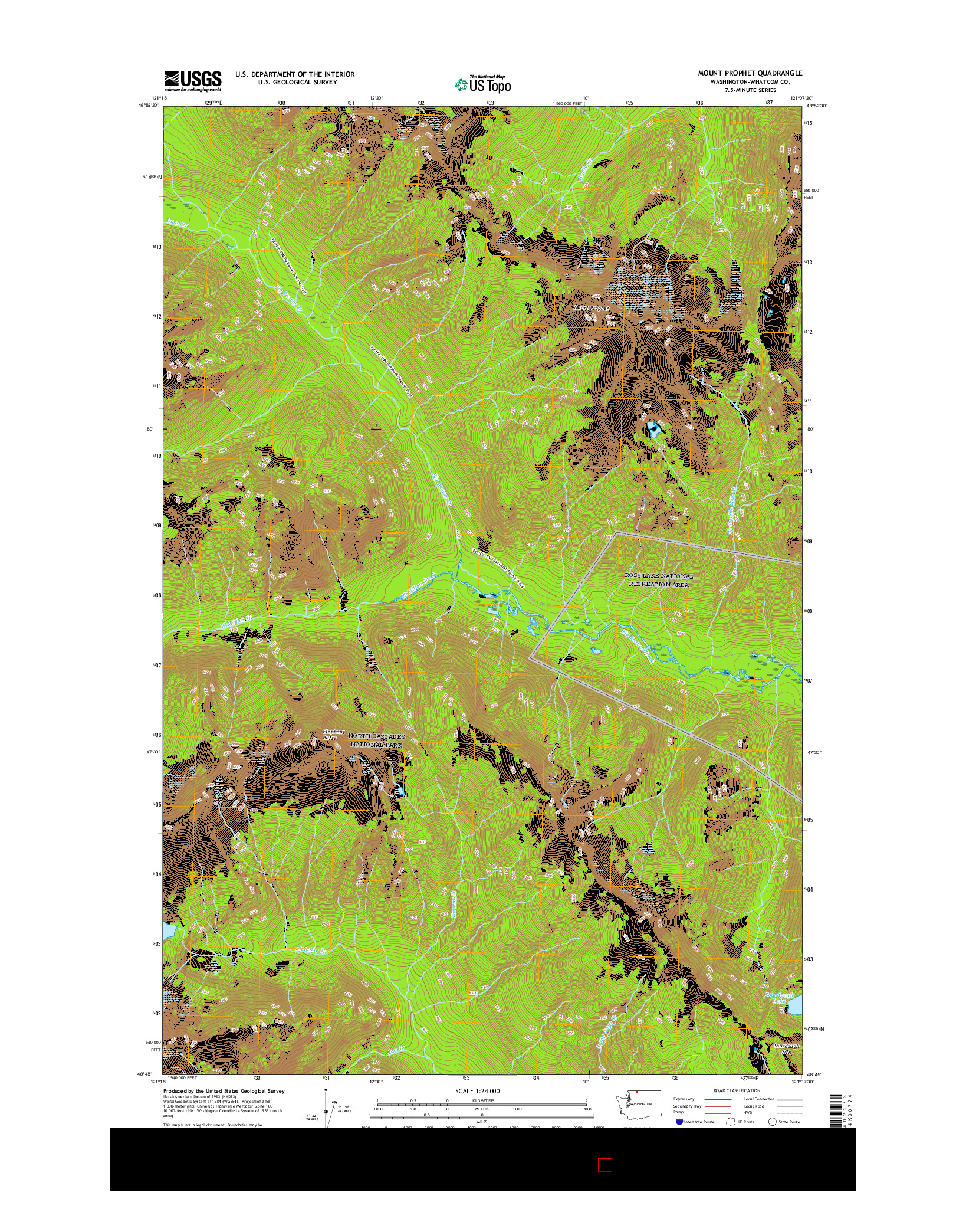 USGS US TOPO 7.5-MINUTE MAP FOR MOUNT PROPHET, WA 2017