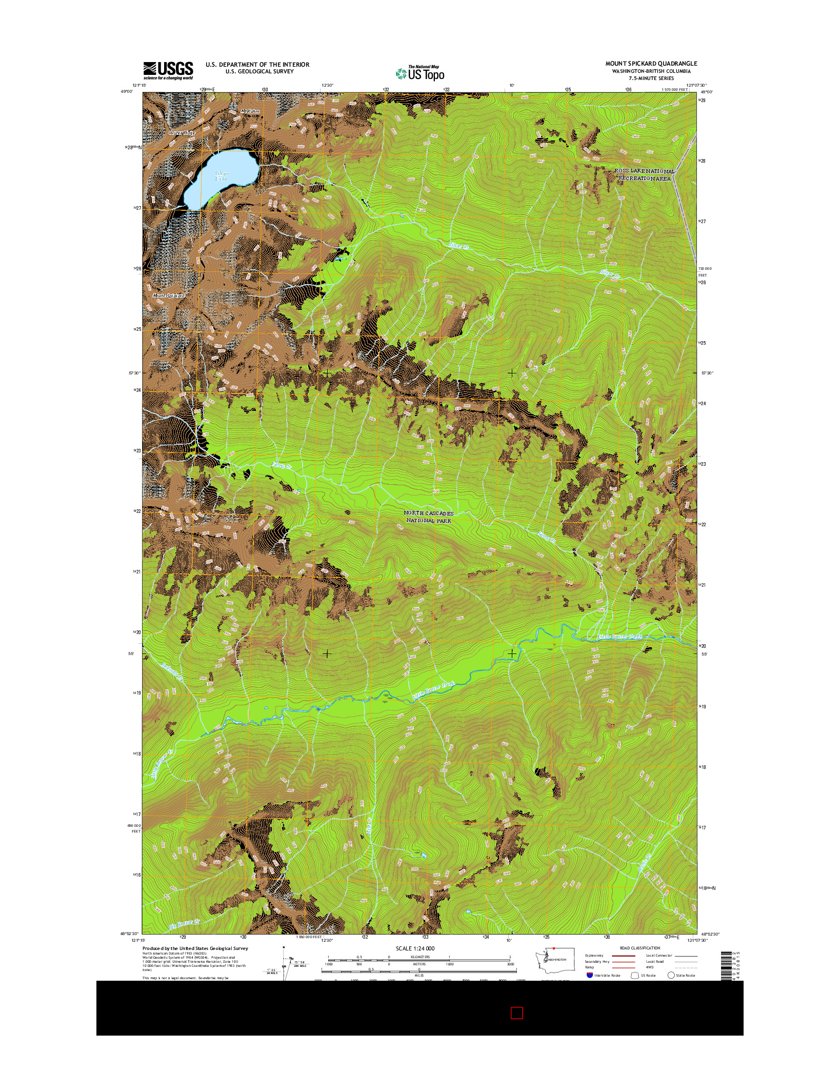 USGS US TOPO 7.5-MINUTE MAP FOR MOUNT SPICKARD, WA-BC 2017