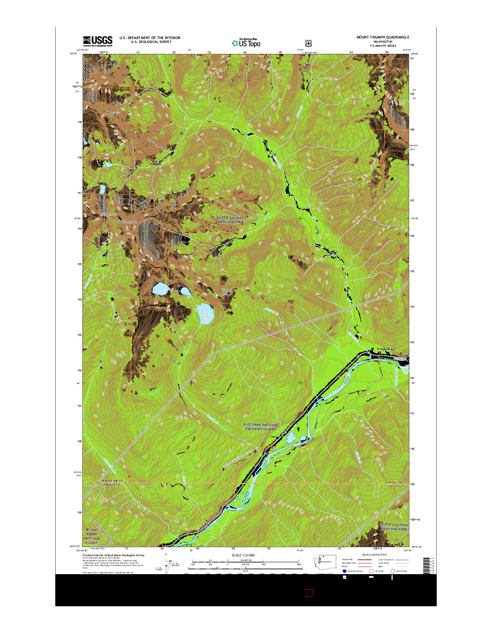 USGS US TOPO 7.5-MINUTE MAP FOR MOUNT TRIUMPH, WA 2017