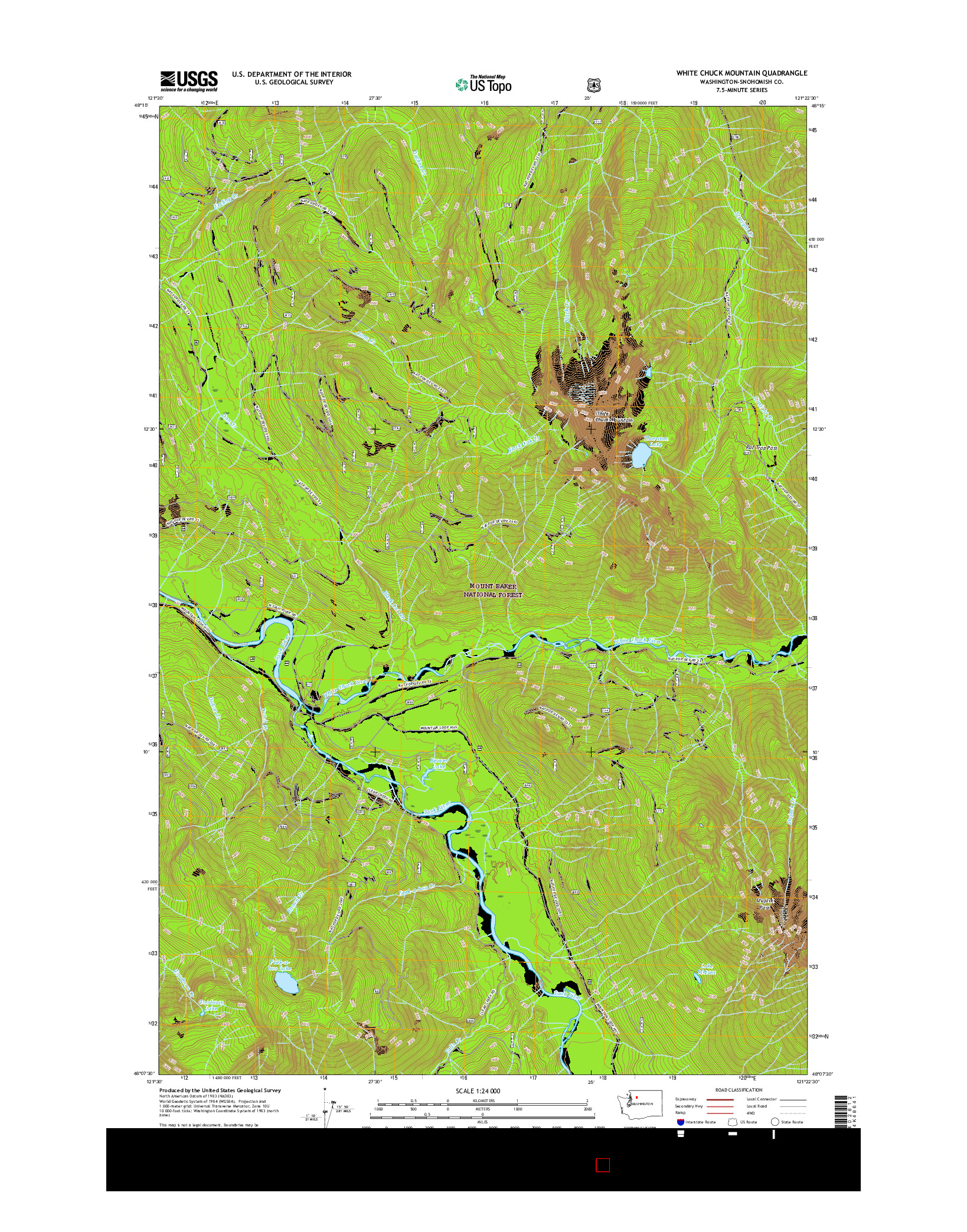 USGS US TOPO 7.5-MINUTE MAP FOR WHITE CHUCK MOUNTAIN, WA 2017