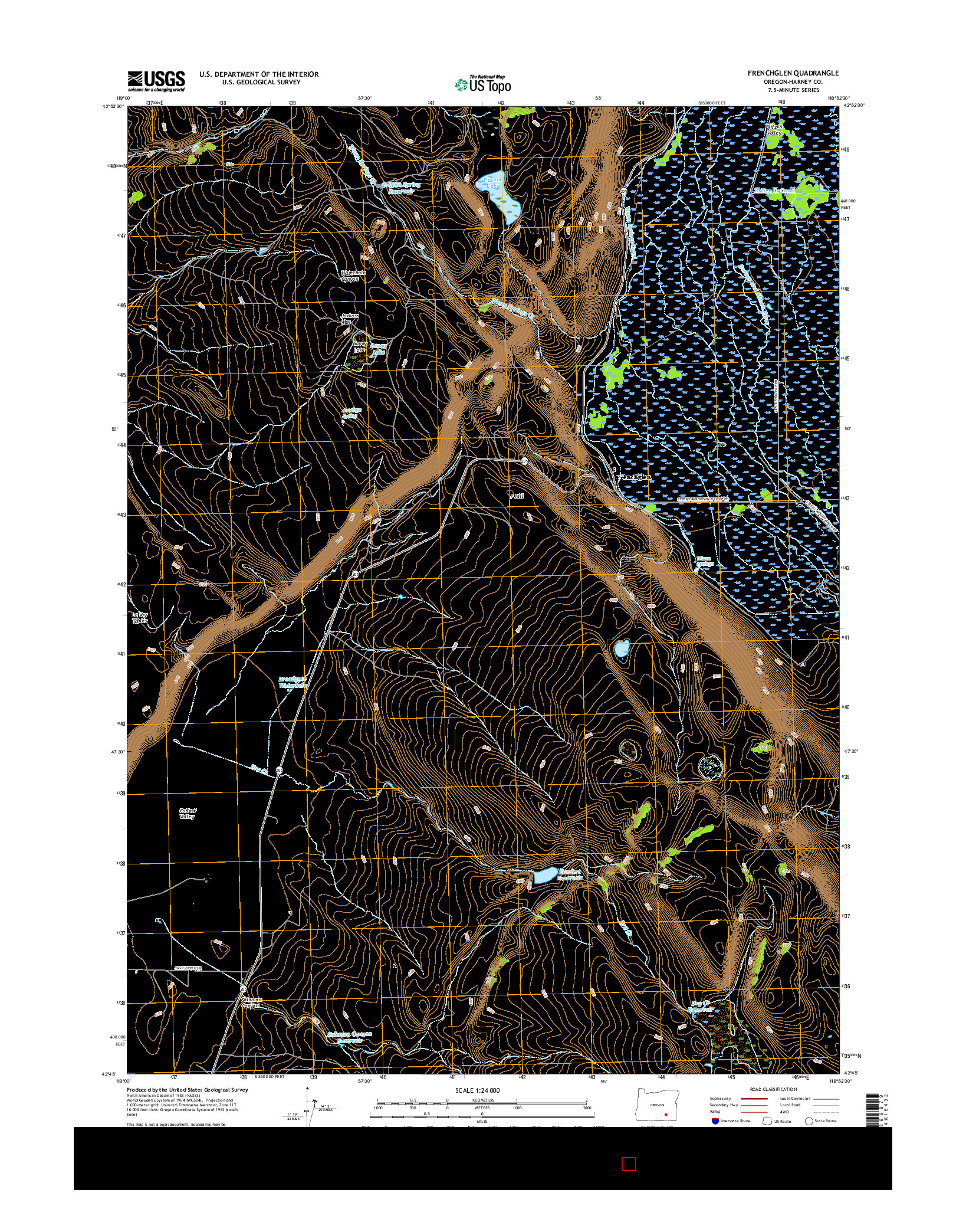 USGS US TOPO 7.5-MINUTE MAP FOR FRENCHGLEN, OR 2017