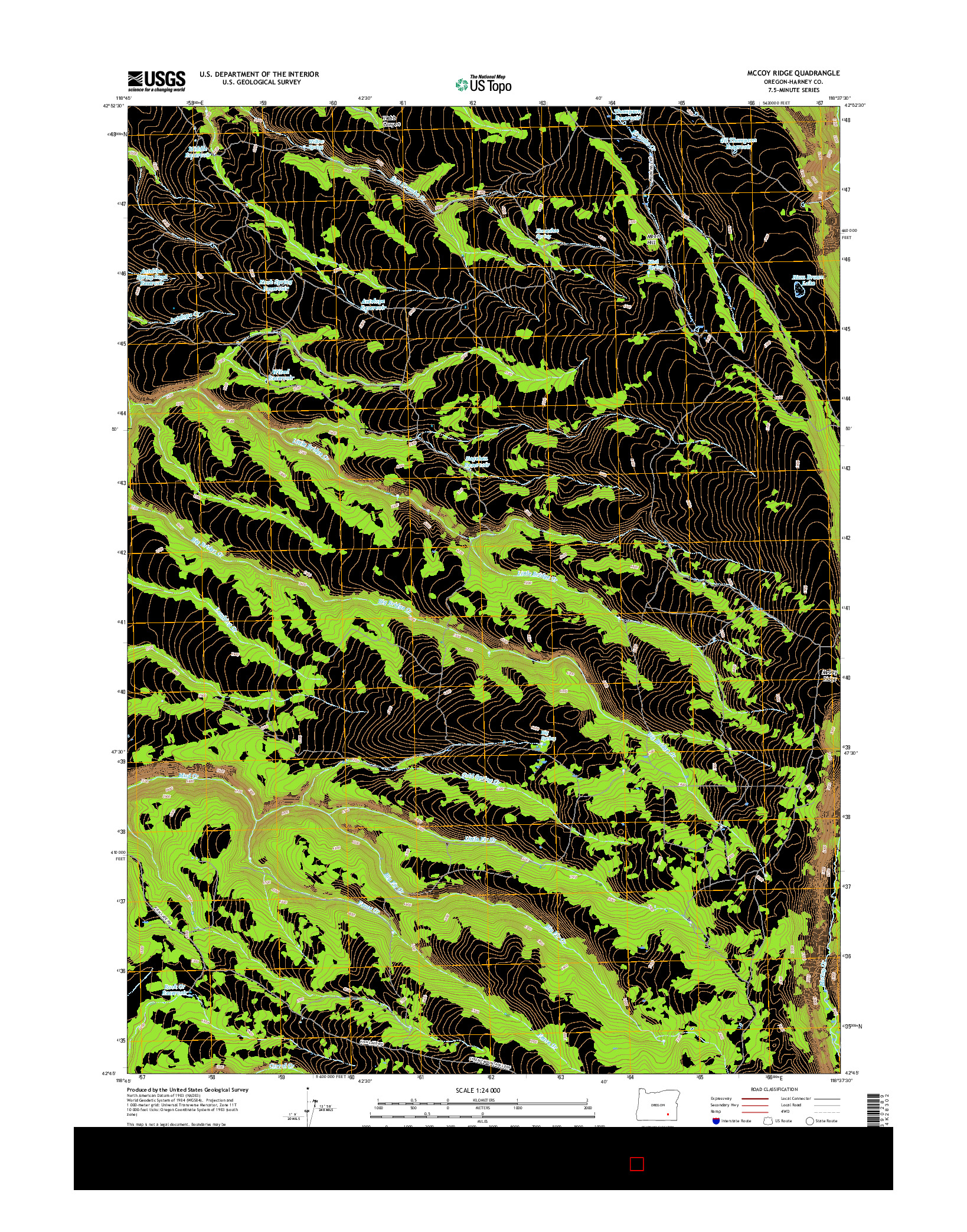 USGS US TOPO 7.5-MINUTE MAP FOR MCCOY RIDGE, OR 2017