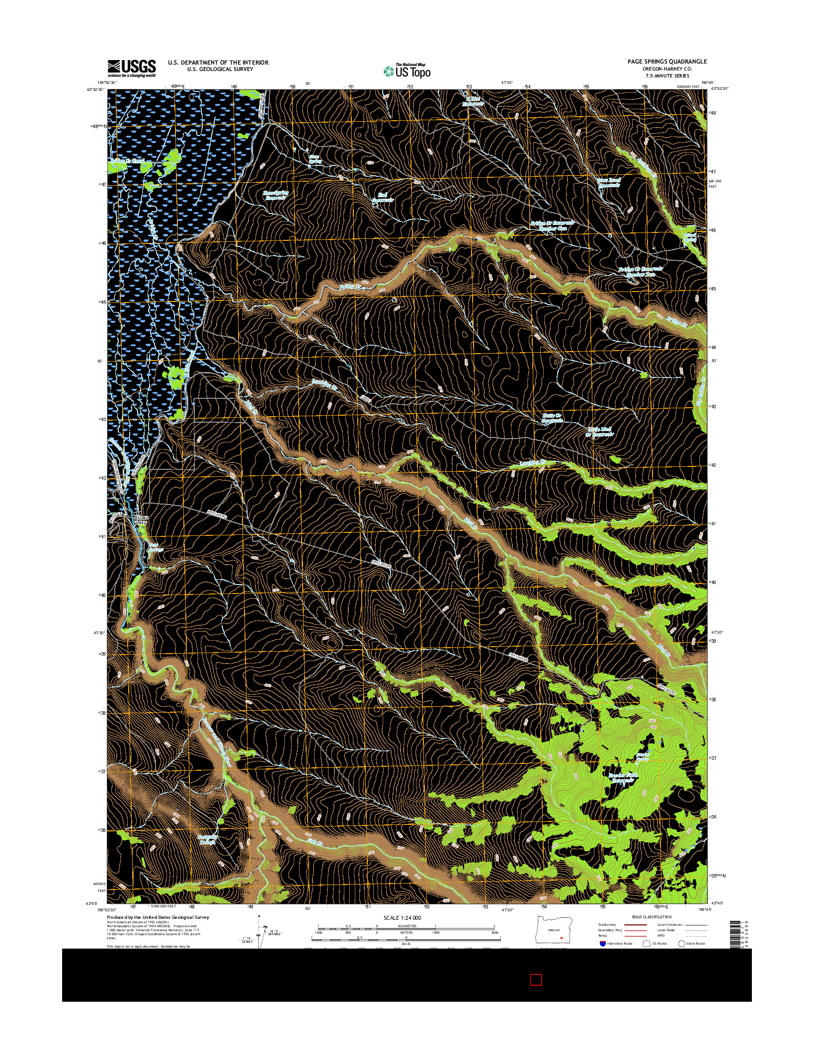 USGS US TOPO 7.5-MINUTE MAP FOR PAGE SPRINGS, OR 2017