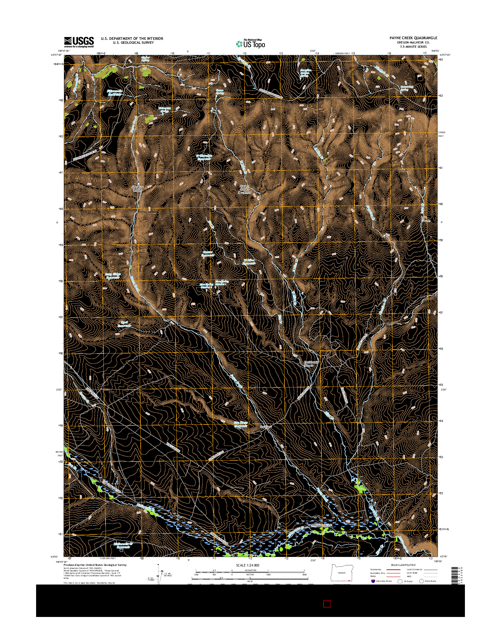 USGS US TOPO 7.5-MINUTE MAP FOR PAYNE CREEK, OR 2017
