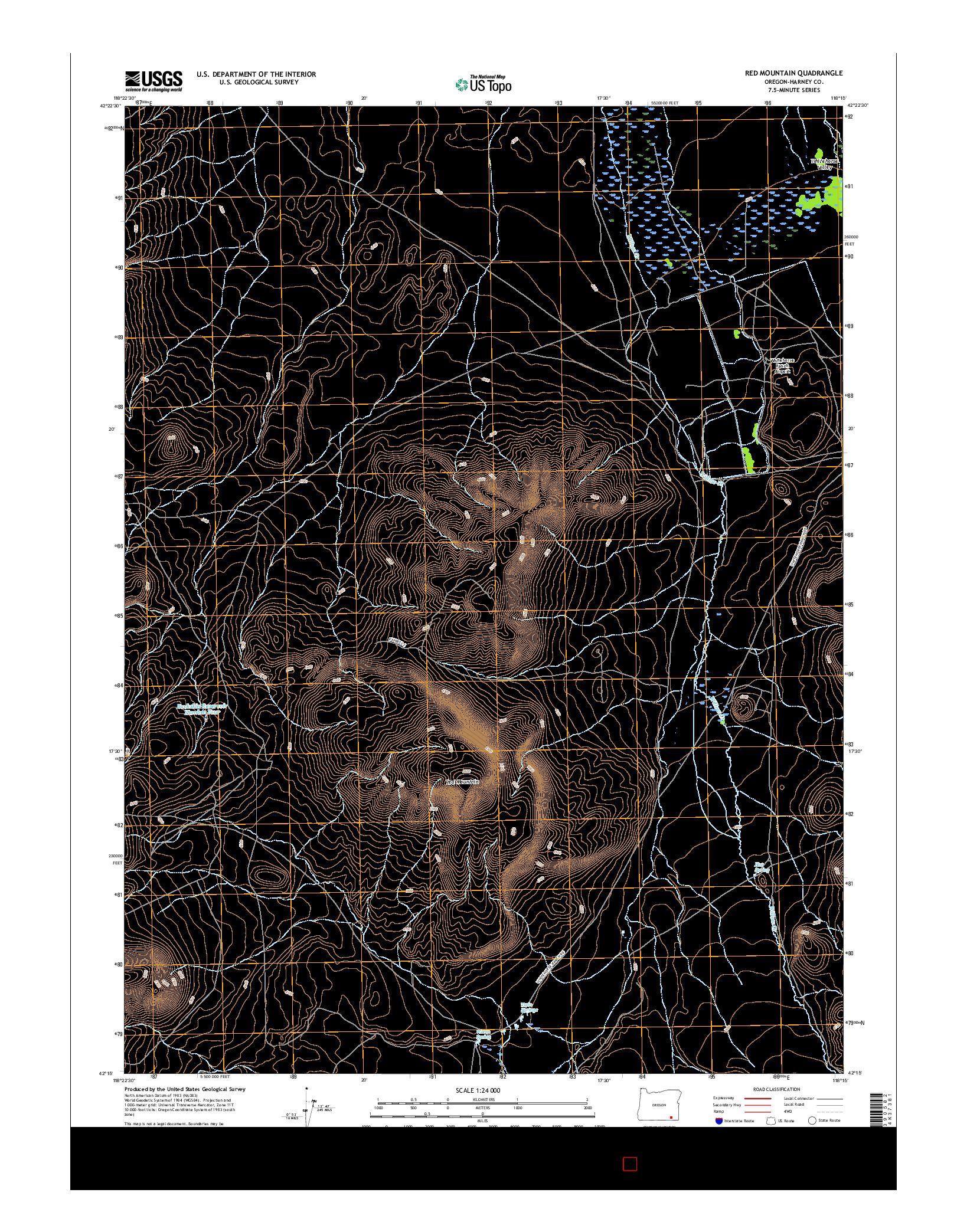 USGS US TOPO 7.5-MINUTE MAP FOR RED MOUNTAIN, OR 2017