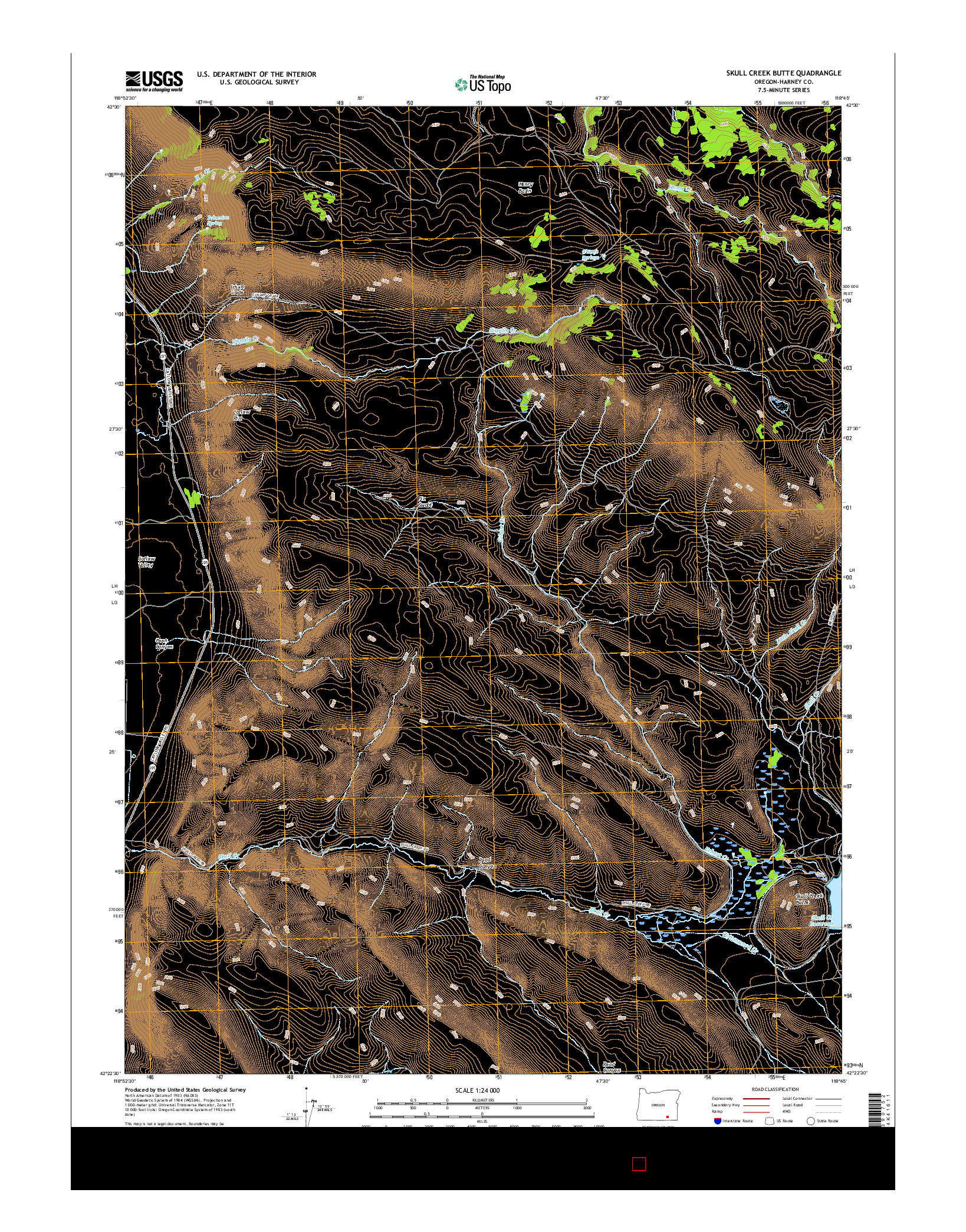 USGS US TOPO 7.5-MINUTE MAP FOR SKULL CREEK BUTTE, OR 2017