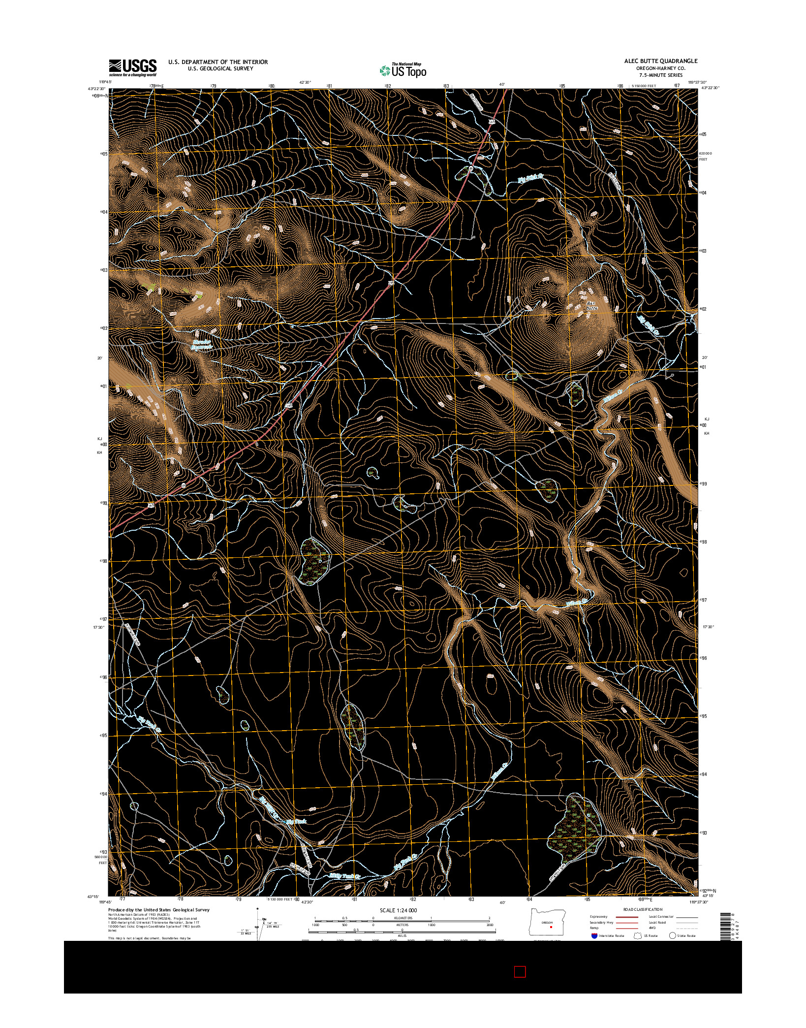 USGS US TOPO 7.5-MINUTE MAP FOR ALEC BUTTE, OR 2017