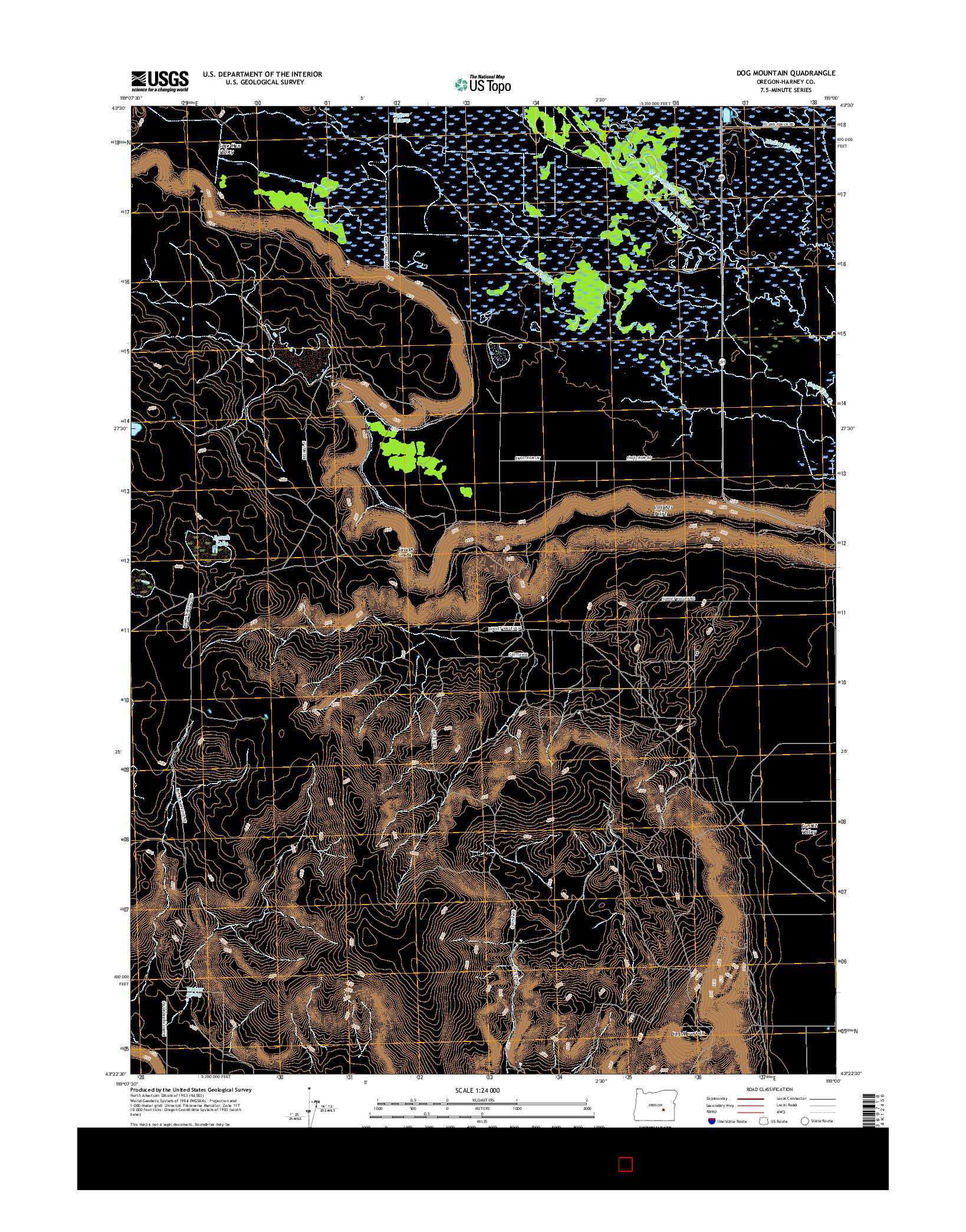 USGS US TOPO 7.5-MINUTE MAP FOR DOG MOUNTAIN, OR 2017