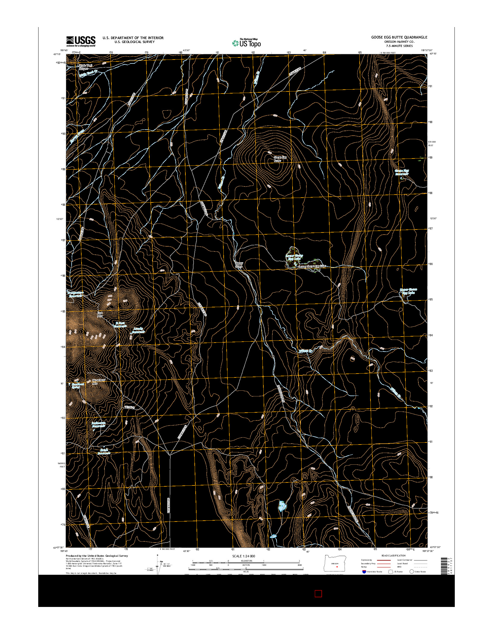 USGS US TOPO 7.5-MINUTE MAP FOR GOOSE EGG BUTTE, OR 2017