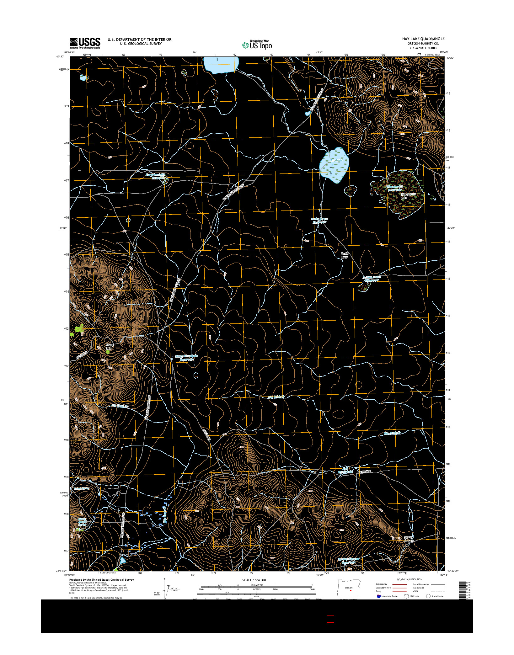 USGS US TOPO 7.5-MINUTE MAP FOR HAY LAKE, OR 2017