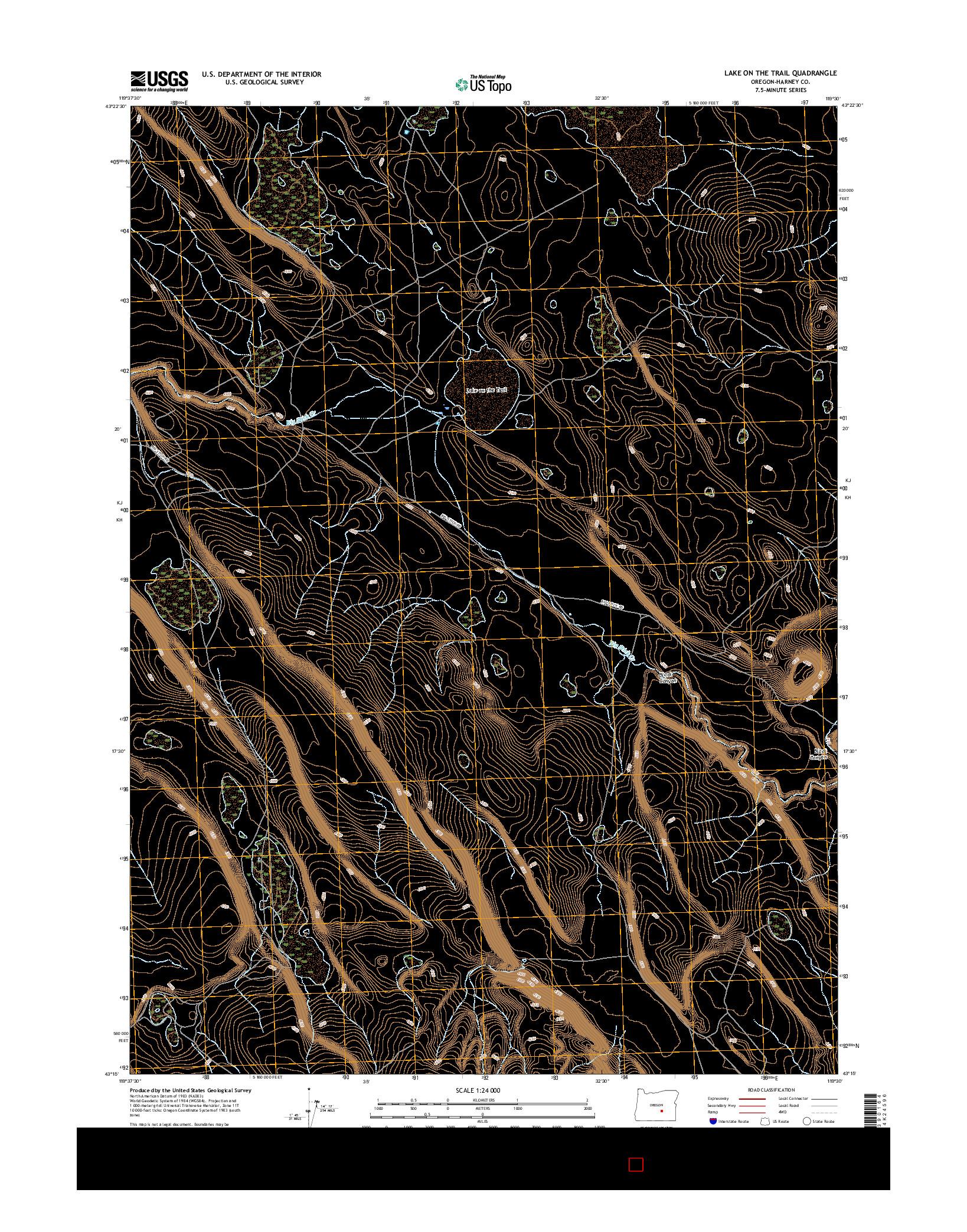 USGS US TOPO 7.5-MINUTE MAP FOR LAKE ON THE TRAIL, OR 2017