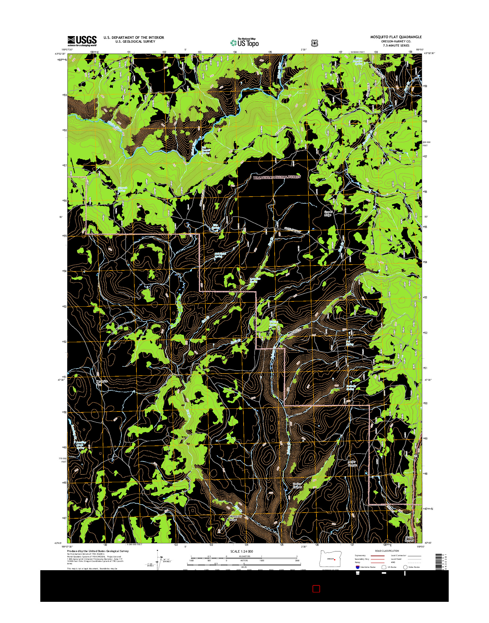 USGS US TOPO 7.5-MINUTE MAP FOR MOSQUITO FLAT, OR 2017