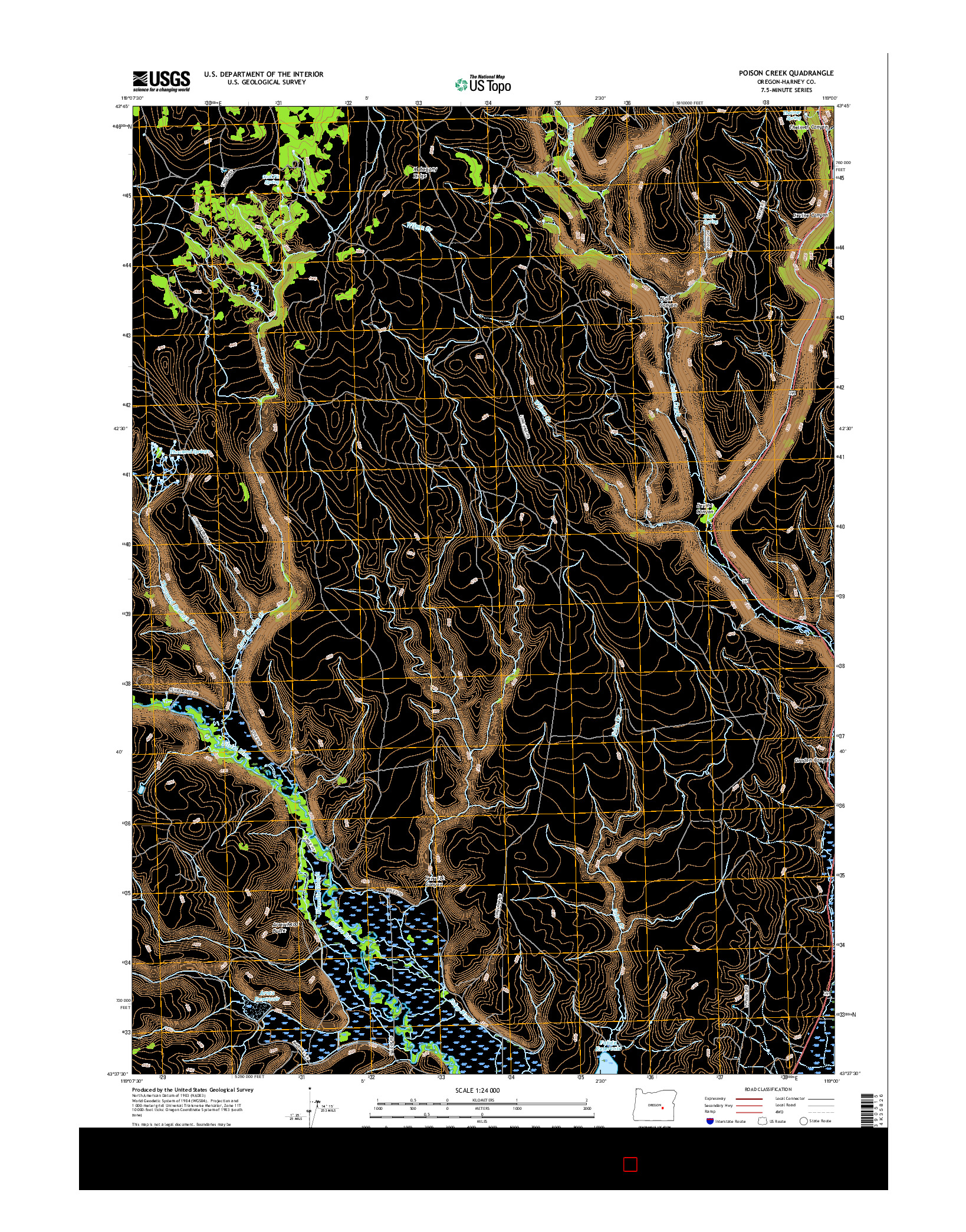 USGS US TOPO 7.5-MINUTE MAP FOR POISON CREEK, OR 2017