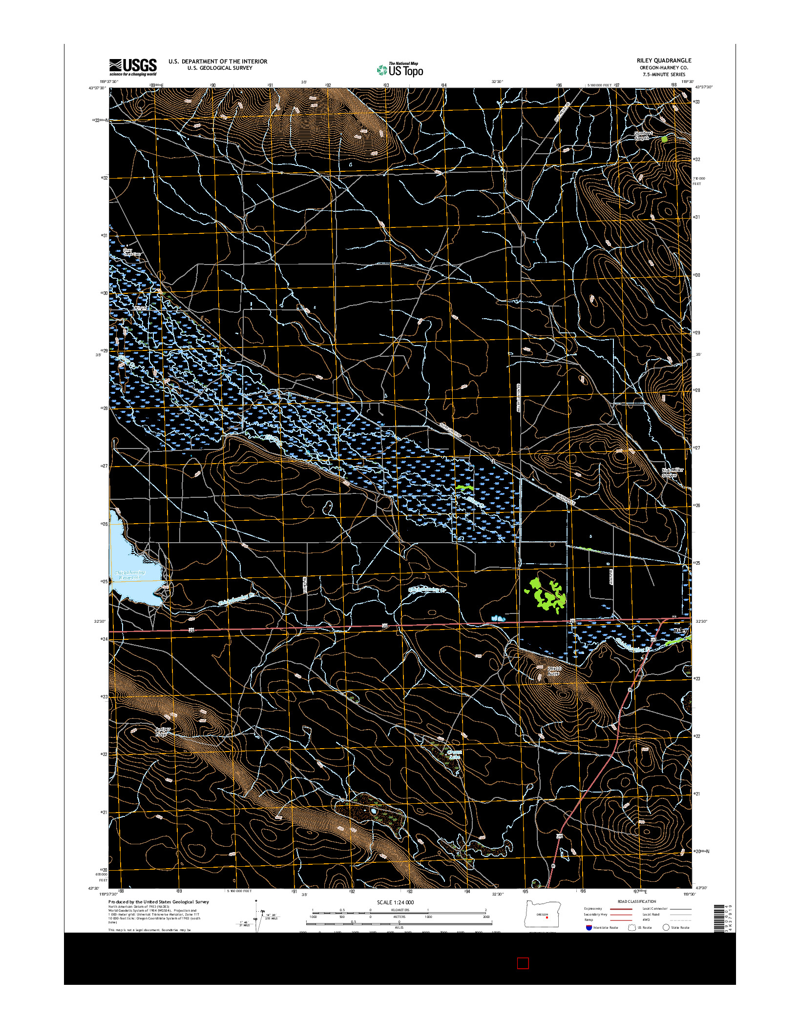 USGS US TOPO 7.5-MINUTE MAP FOR RILEY, OR 2017