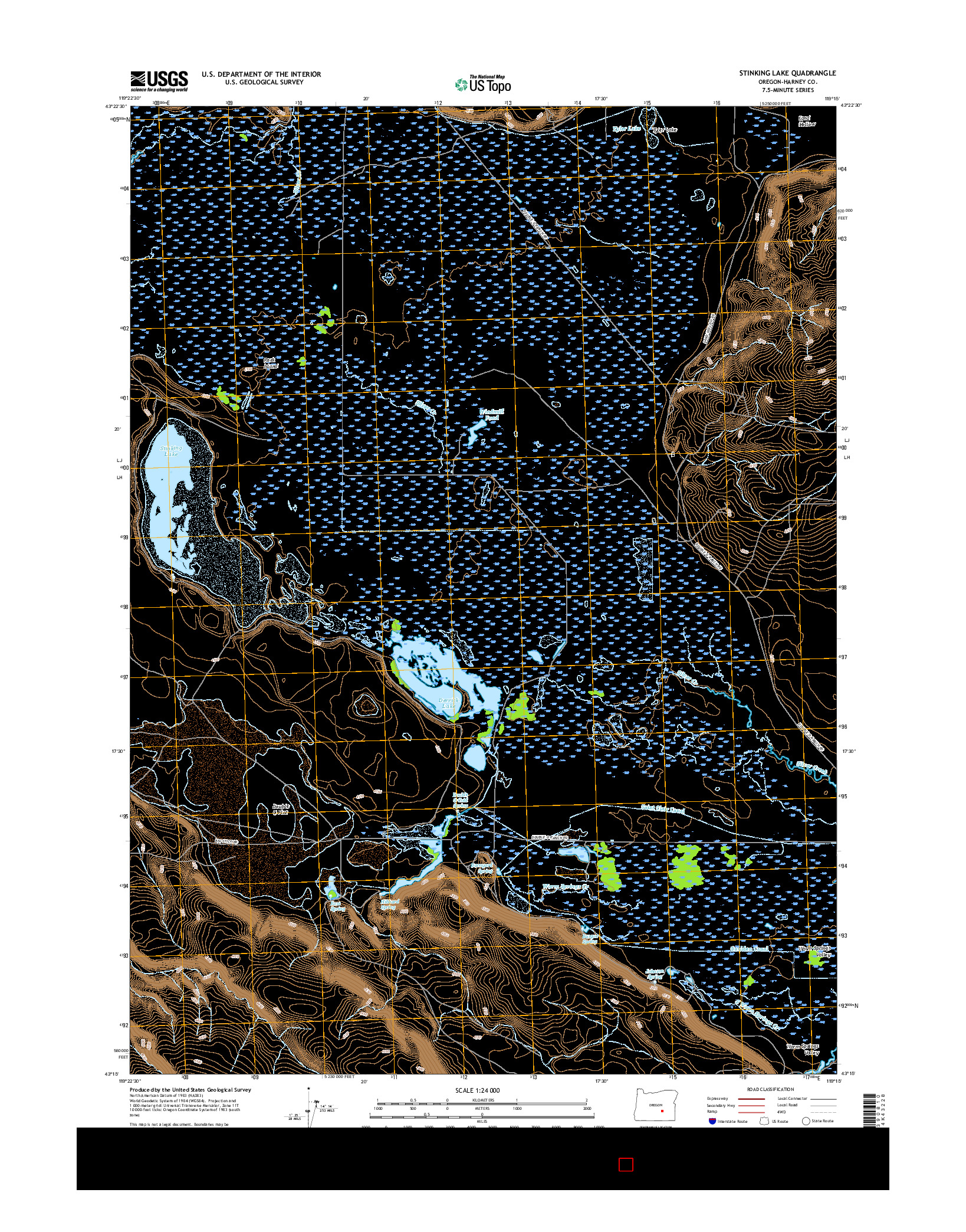 USGS US TOPO 7.5-MINUTE MAP FOR STINKING LAKE, OR 2017