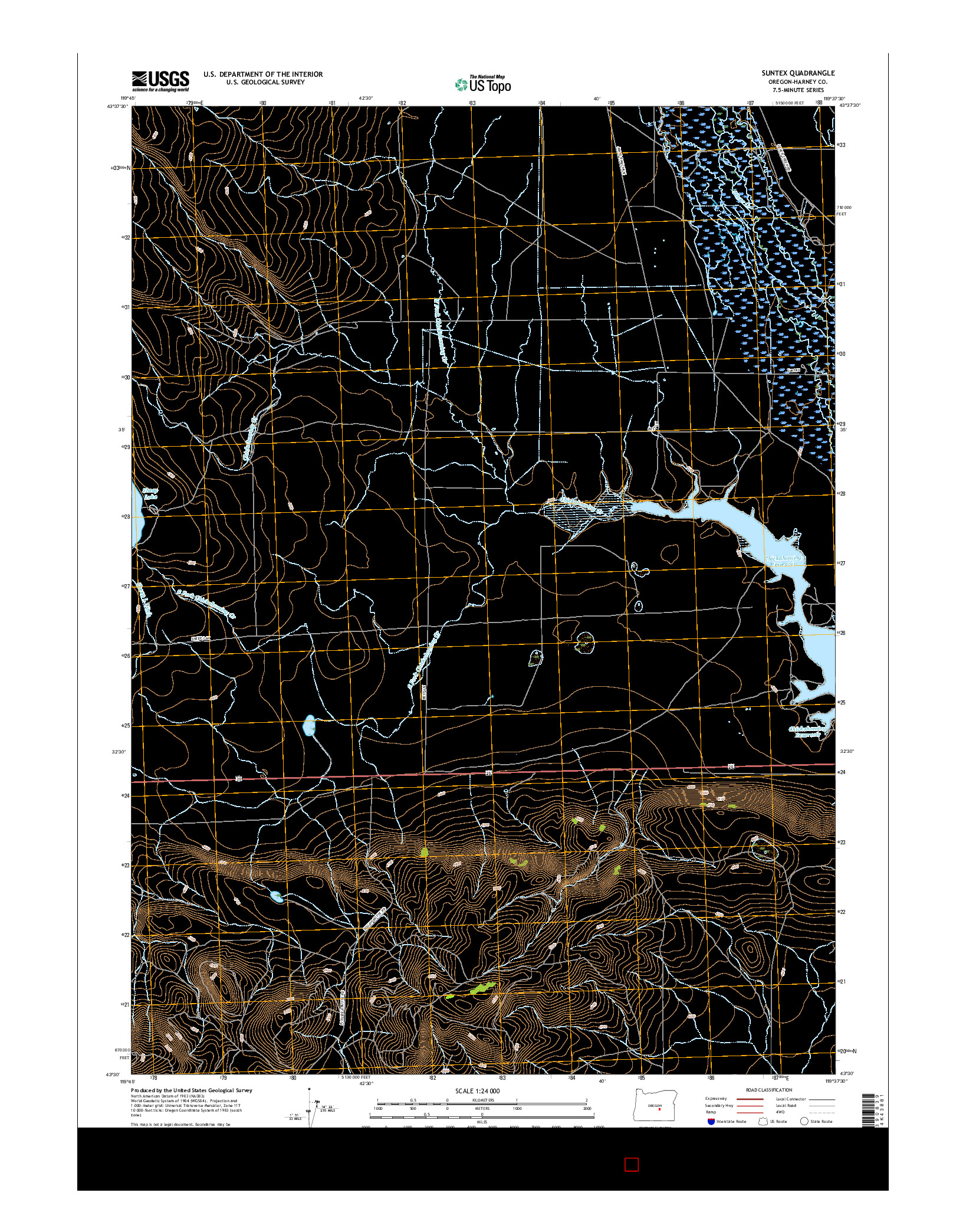 USGS US TOPO 7.5-MINUTE MAP FOR SUNTEX, OR 2017