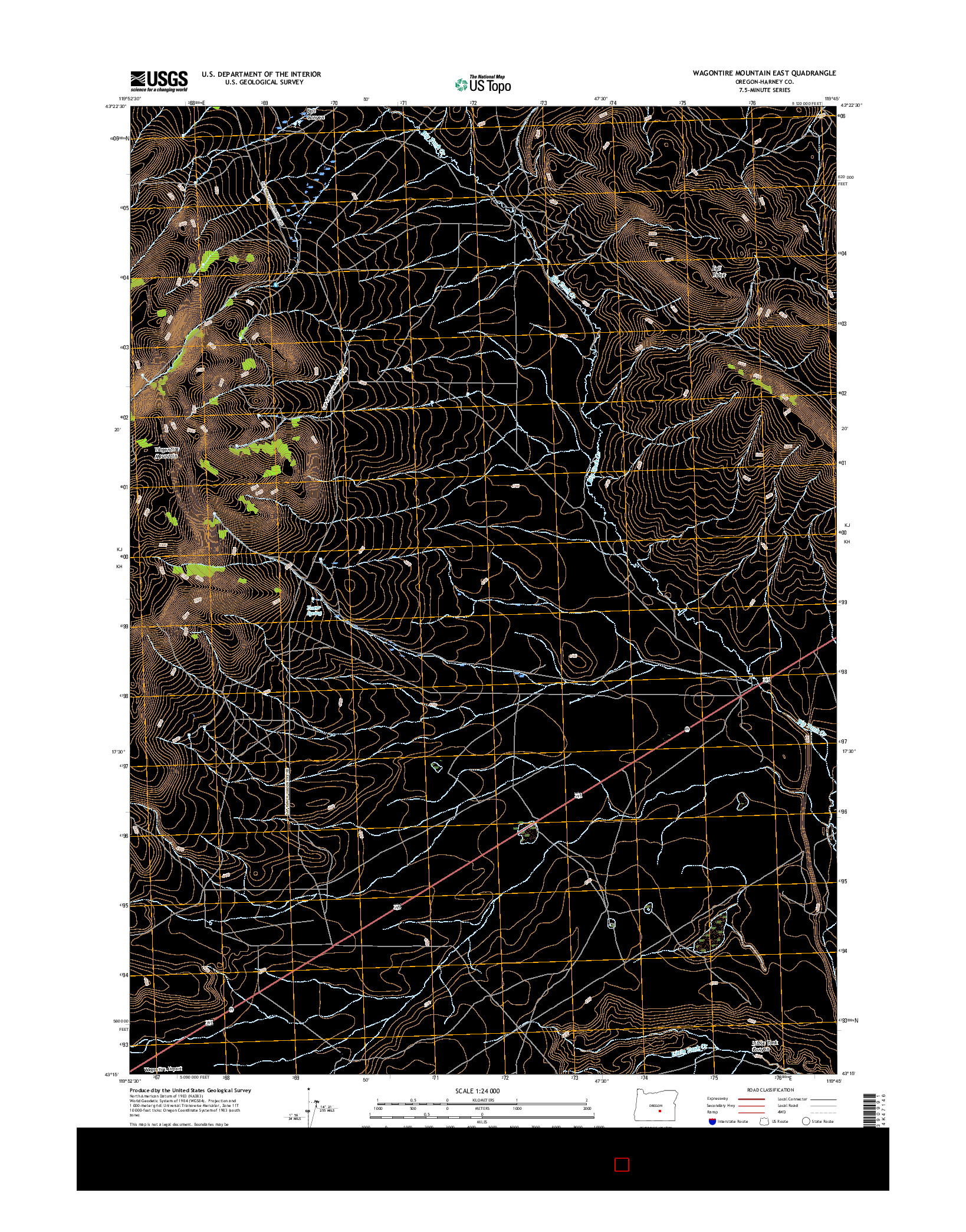 USGS US TOPO 7.5-MINUTE MAP FOR WAGONTIRE MOUNTAIN EAST, OR 2017