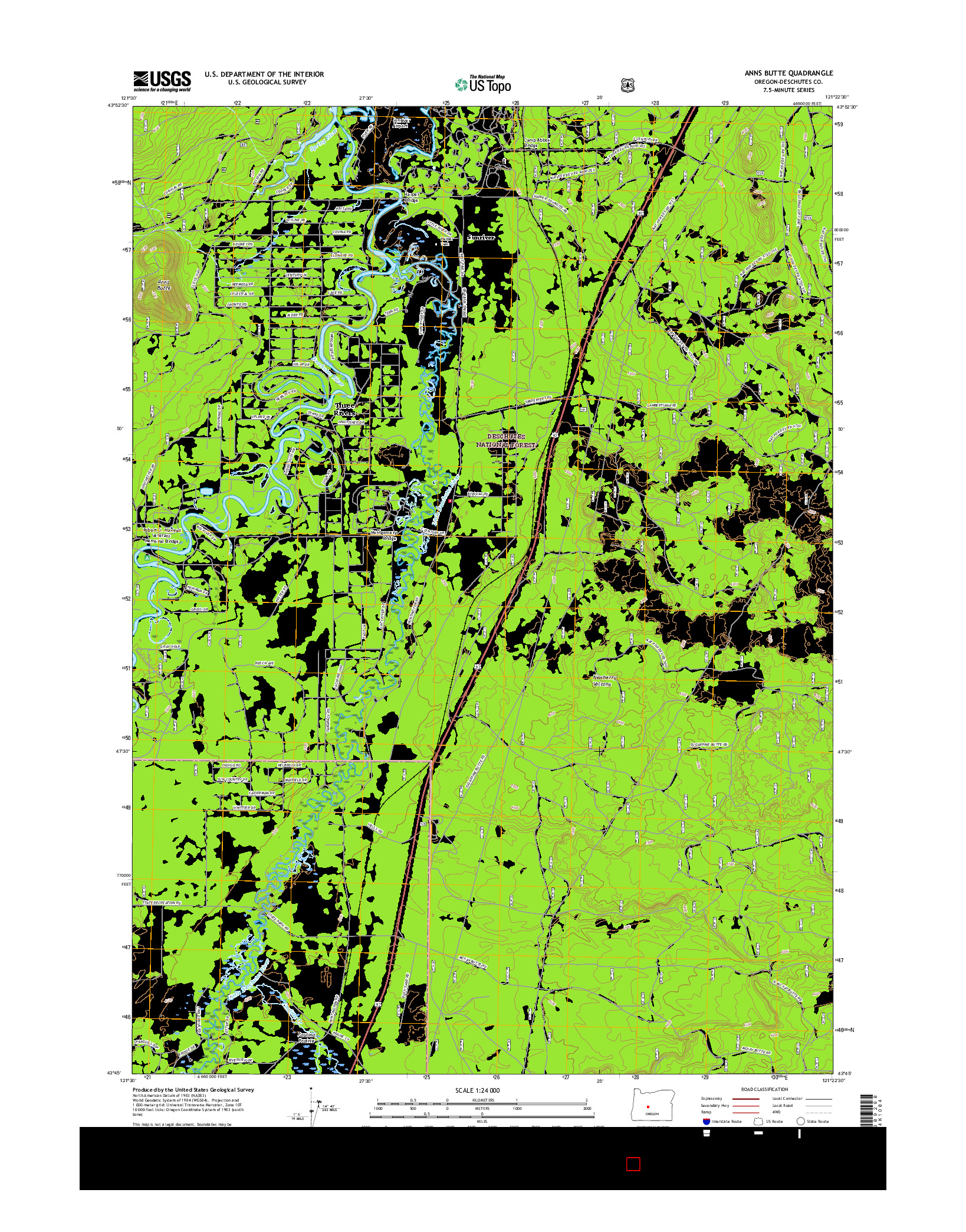USGS US TOPO 7.5-MINUTE MAP FOR ANNS BUTTE, OR 2017