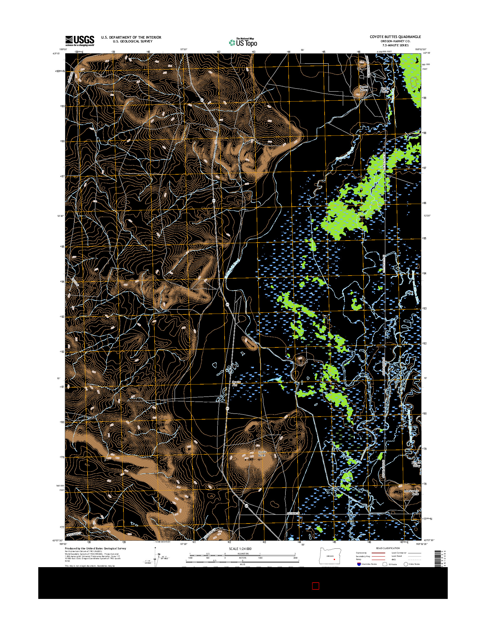 USGS US TOPO 7.5-MINUTE MAP FOR COYOTE BUTTES, OR 2017