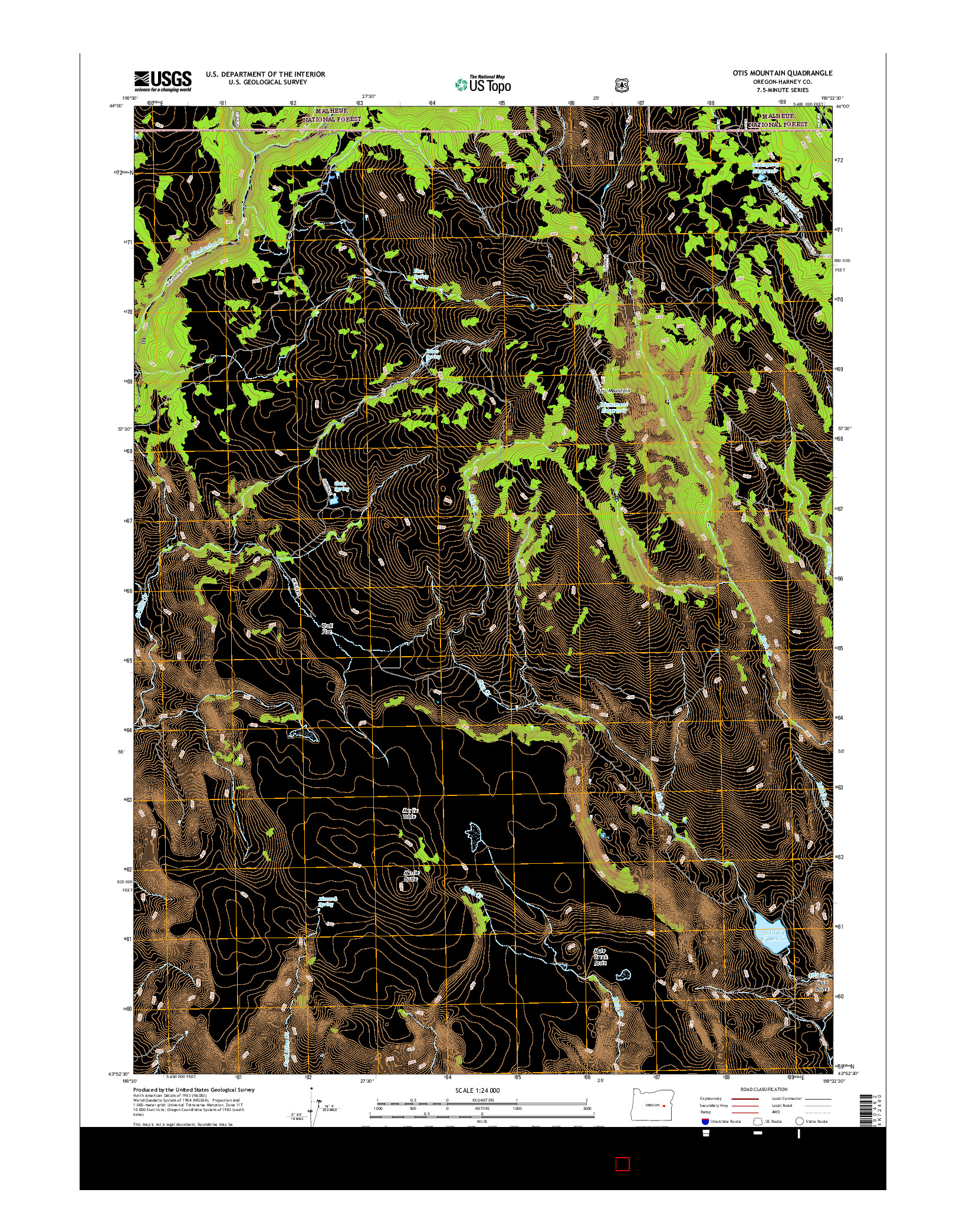 USGS US TOPO 7.5-MINUTE MAP FOR OTIS MOUNTAIN, OR 2017