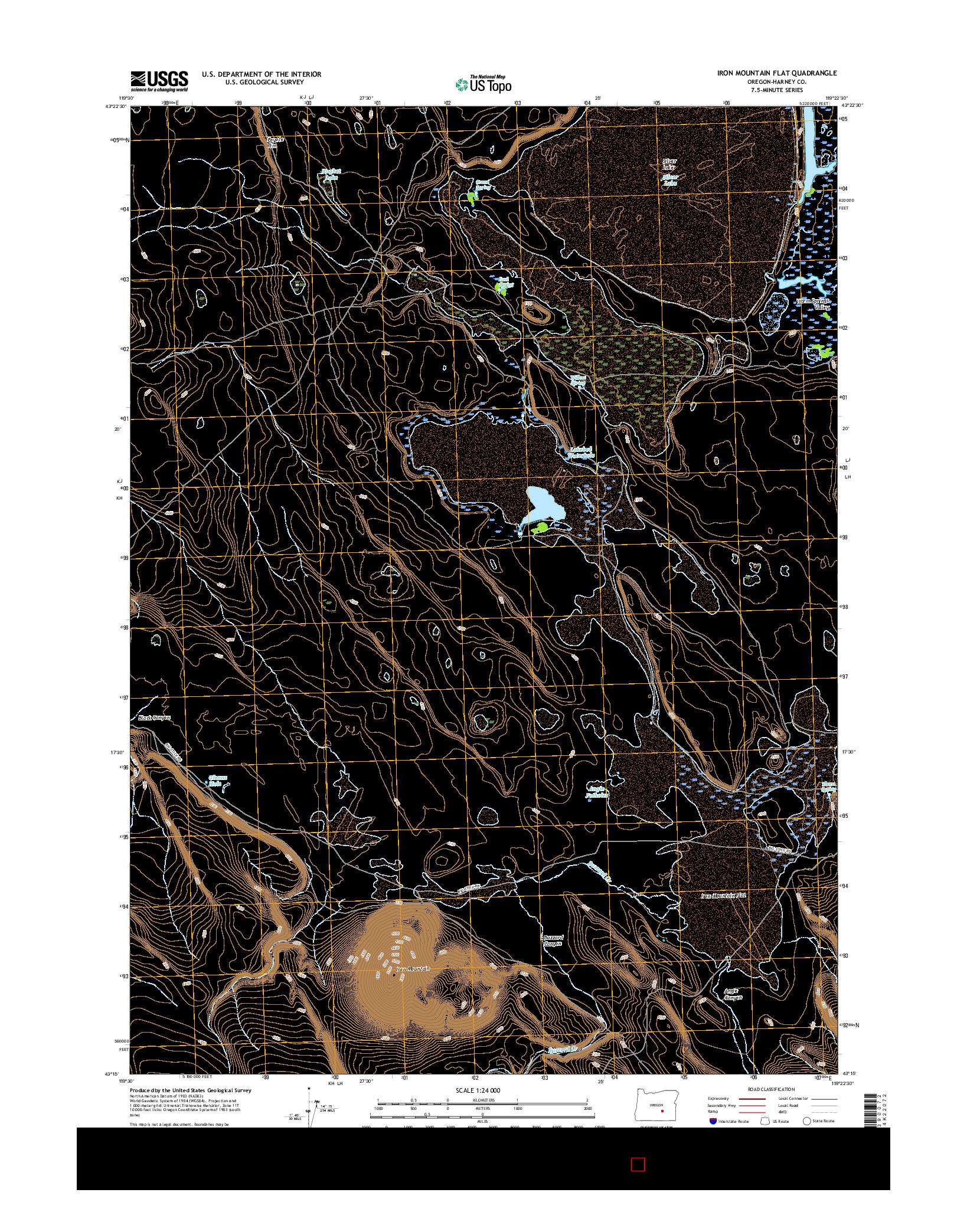 USGS US TOPO 7.5-MINUTE MAP FOR IRON MOUNTAIN FLAT, OR 2017