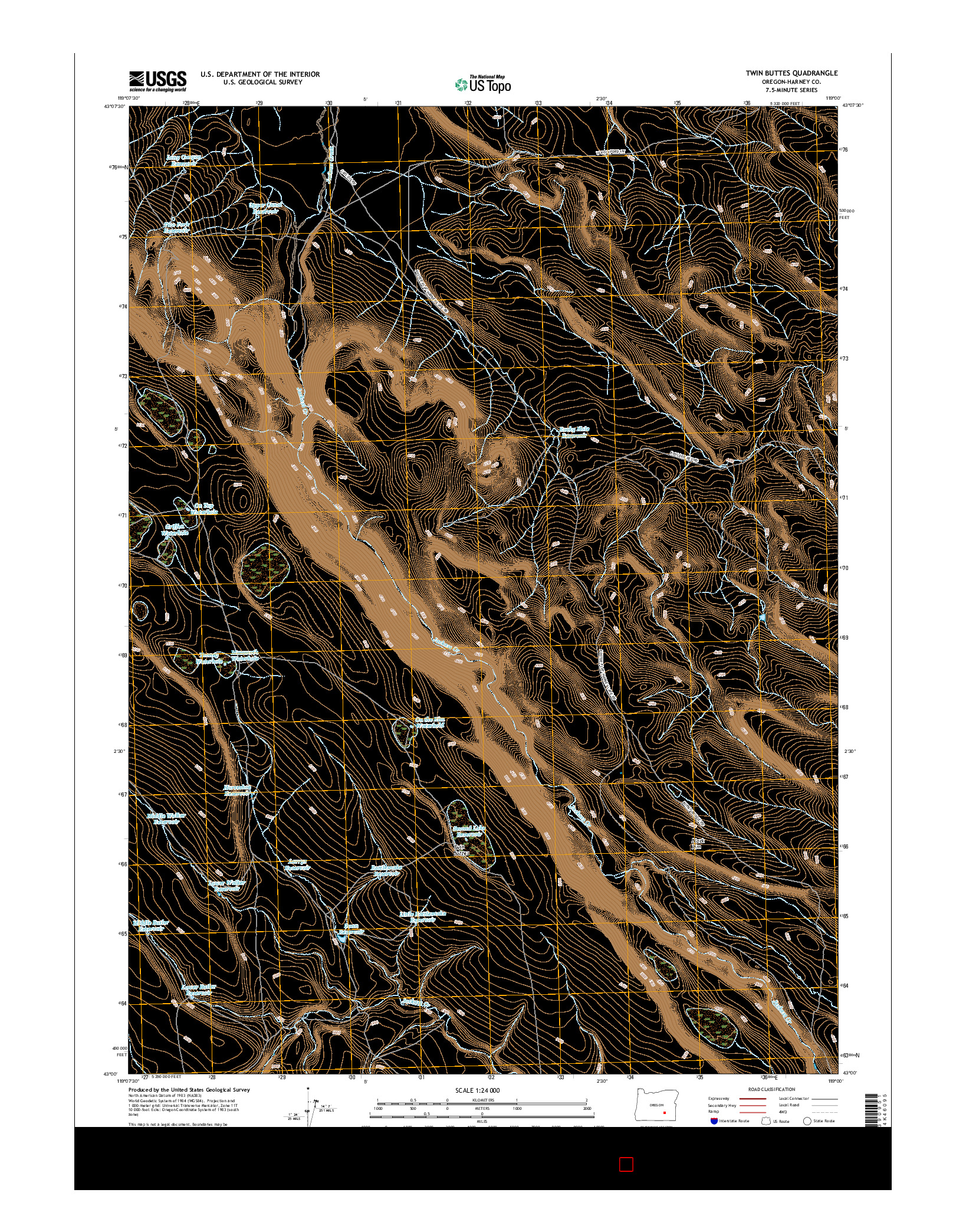 USGS US TOPO 7.5-MINUTE MAP FOR TWIN BUTTES, OR 2017