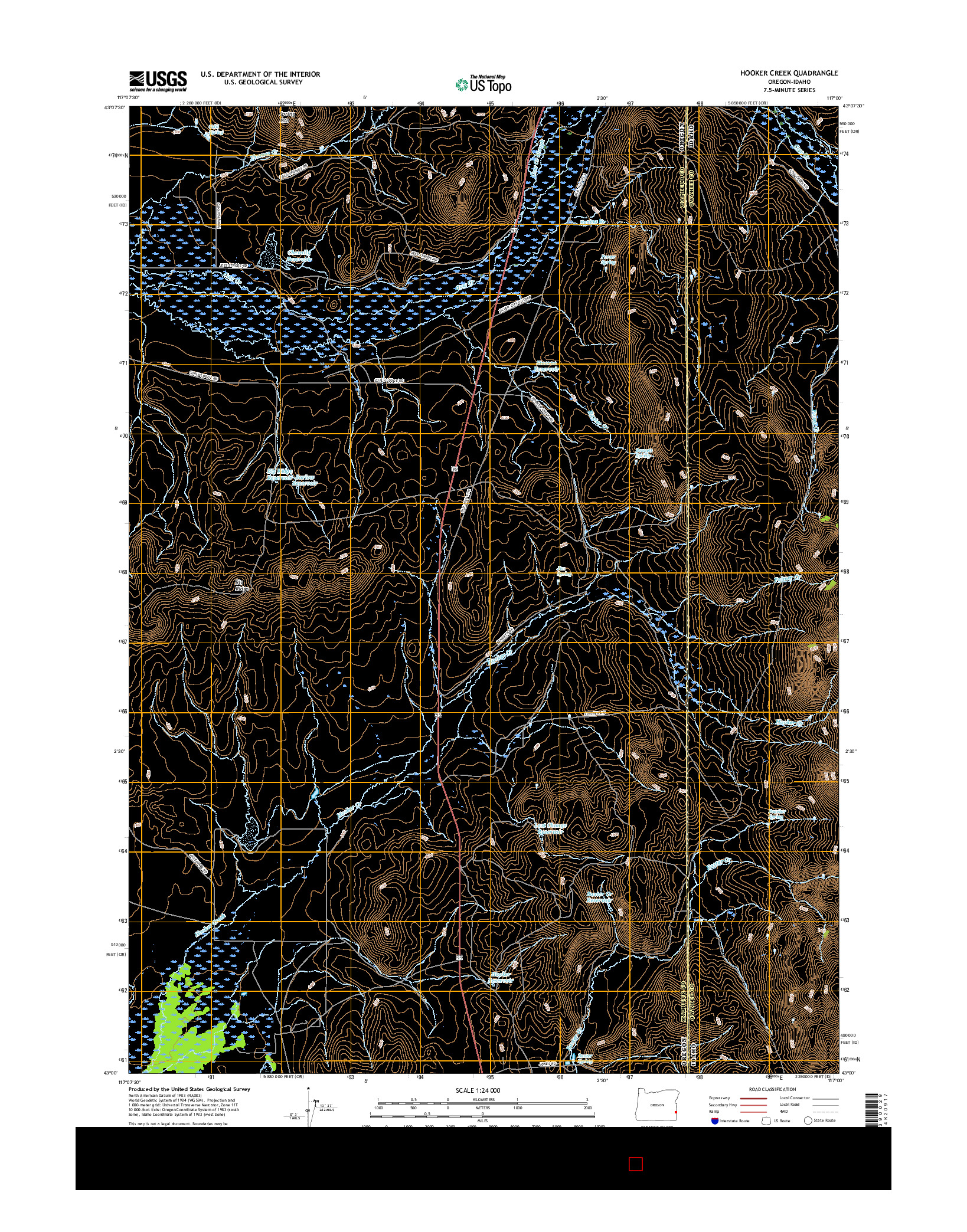USGS US TOPO 7.5-MINUTE MAP FOR HOOKER CREEK, OR-ID 2017