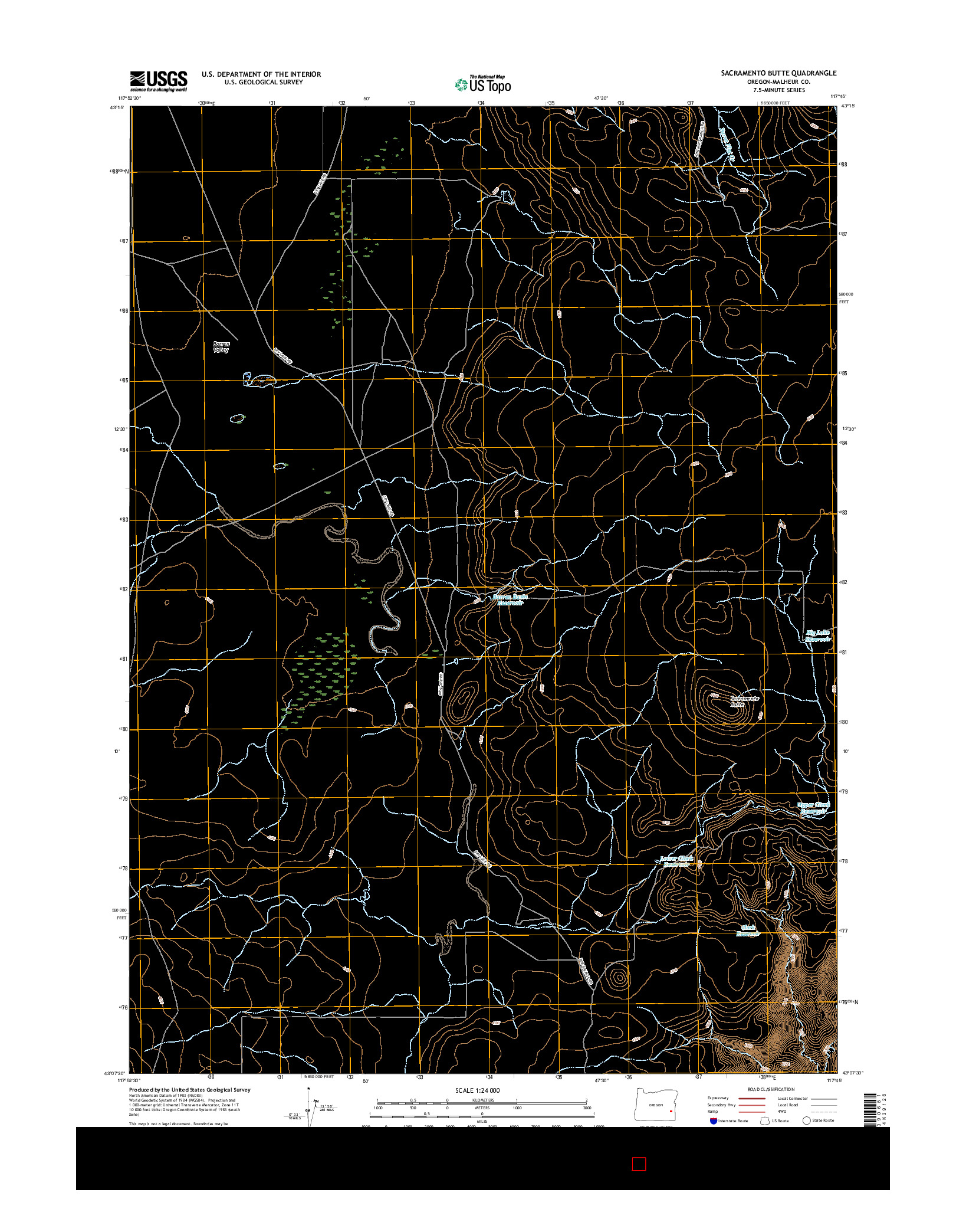 USGS US TOPO 7.5-MINUTE MAP FOR SACRAMENTO BUTTE, OR 2017