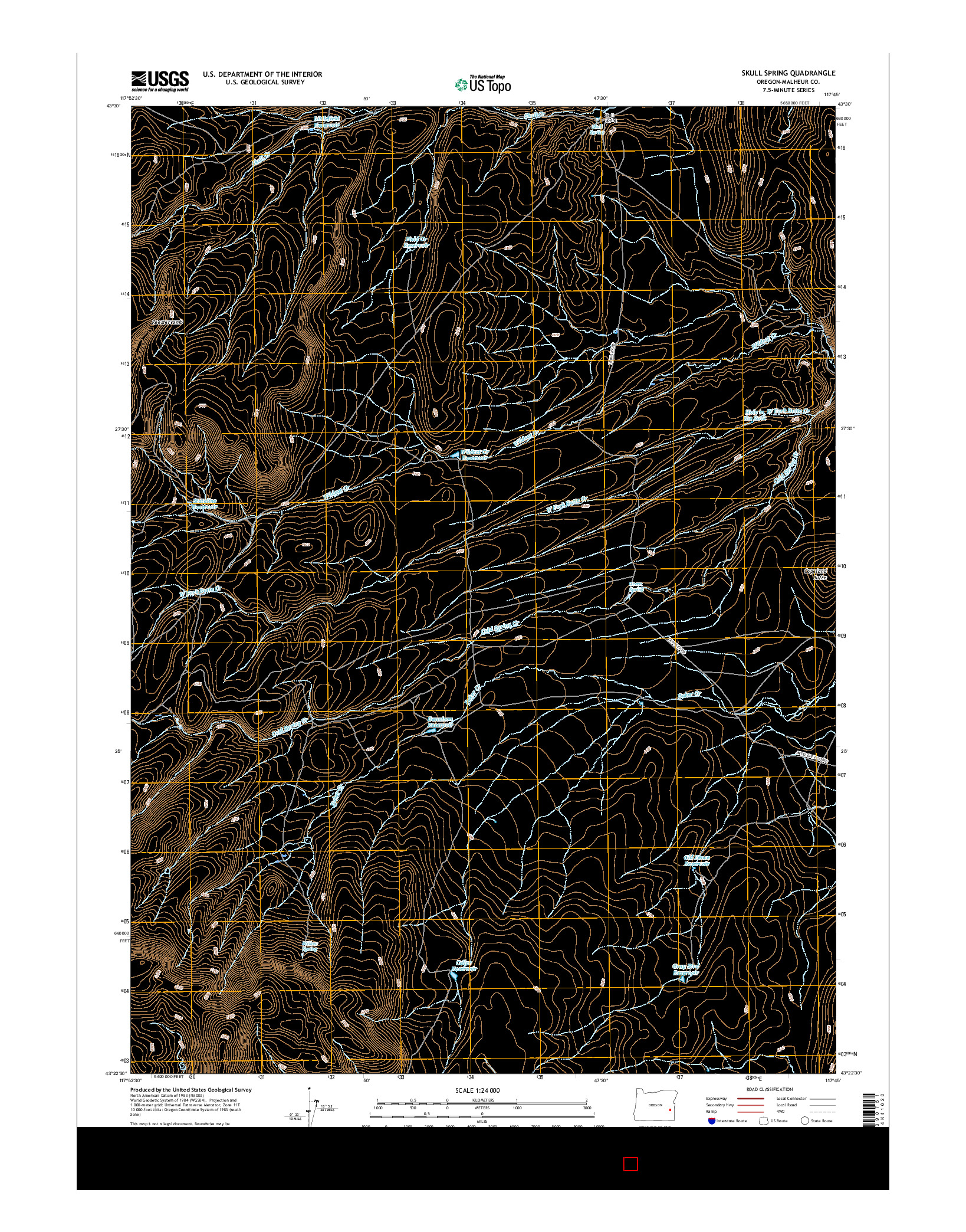 USGS US TOPO 7.5-MINUTE MAP FOR SKULL SPRING, OR 2017