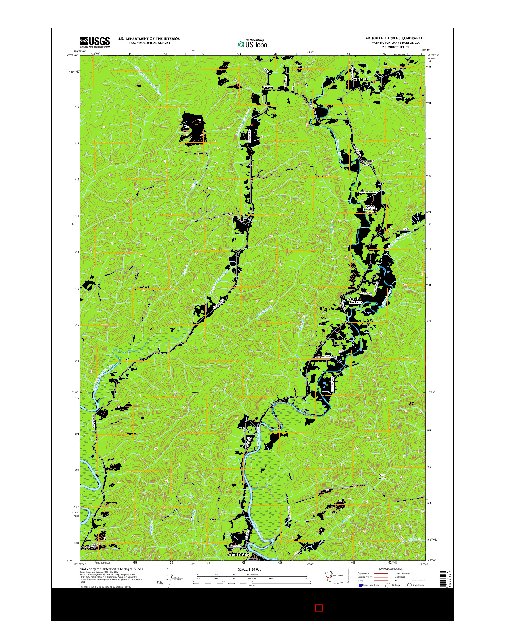 USGS US TOPO 7.5-MINUTE MAP FOR ABERDEEN GARDENS, WA 2017