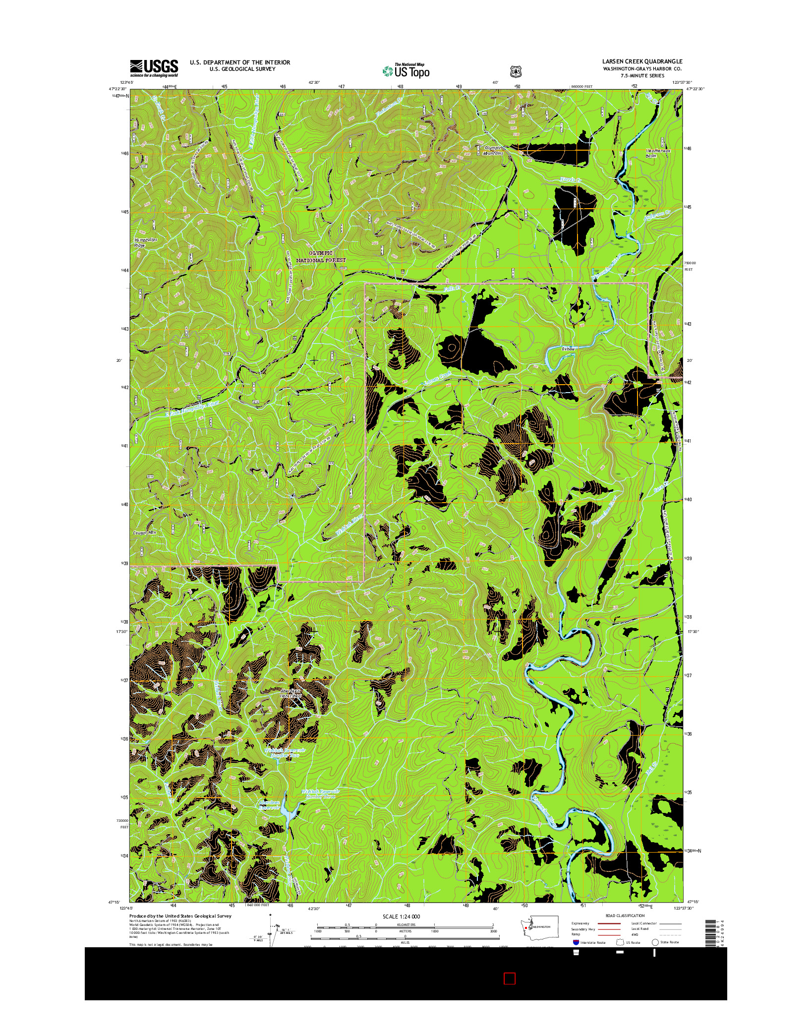 USGS US TOPO 7.5-MINUTE MAP FOR LARSEN CREEK, WA 2017