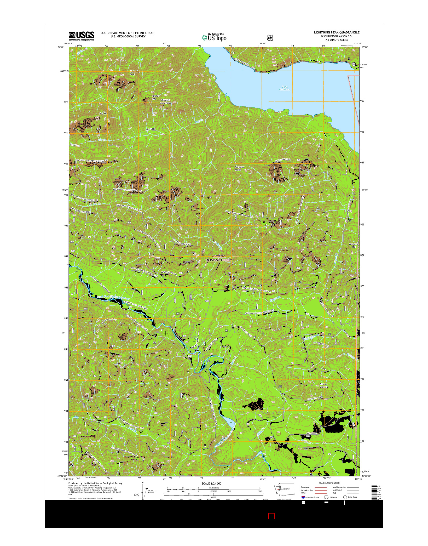 USGS US TOPO 7.5-MINUTE MAP FOR LIGHTNING PEAK, WA 2017