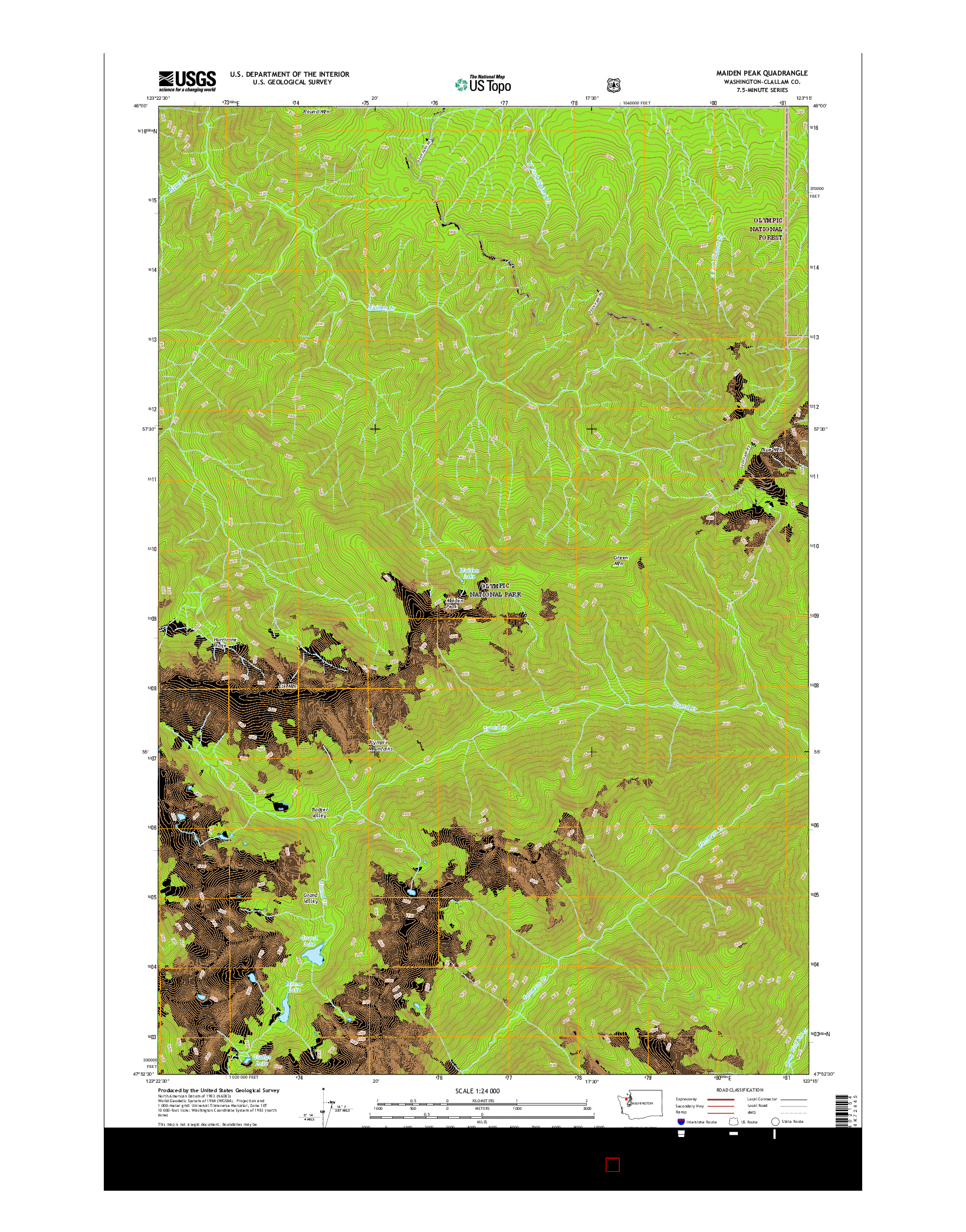 USGS US TOPO 7.5-MINUTE MAP FOR MAIDEN PEAK, WA 2017