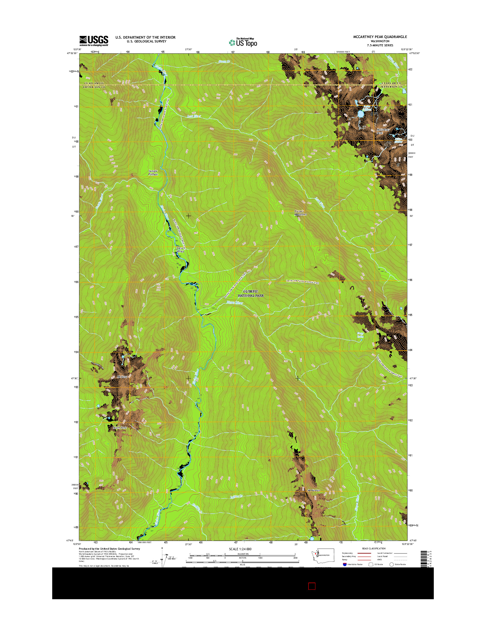 USGS US TOPO 7.5-MINUTE MAP FOR MCCARTNEY PEAK, WA 2017