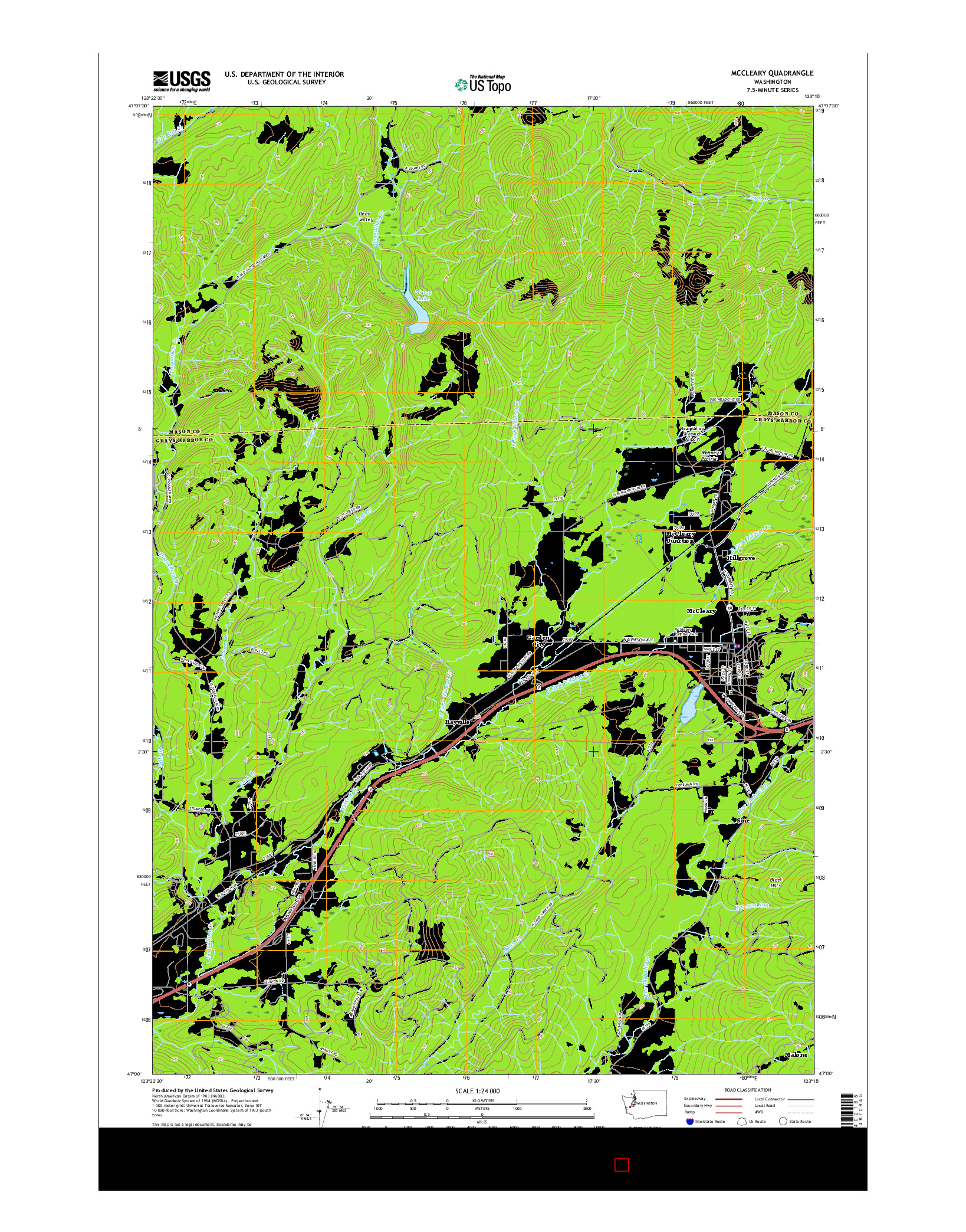 USGS US TOPO 7.5-MINUTE MAP FOR MCCLEARY, WA 2017