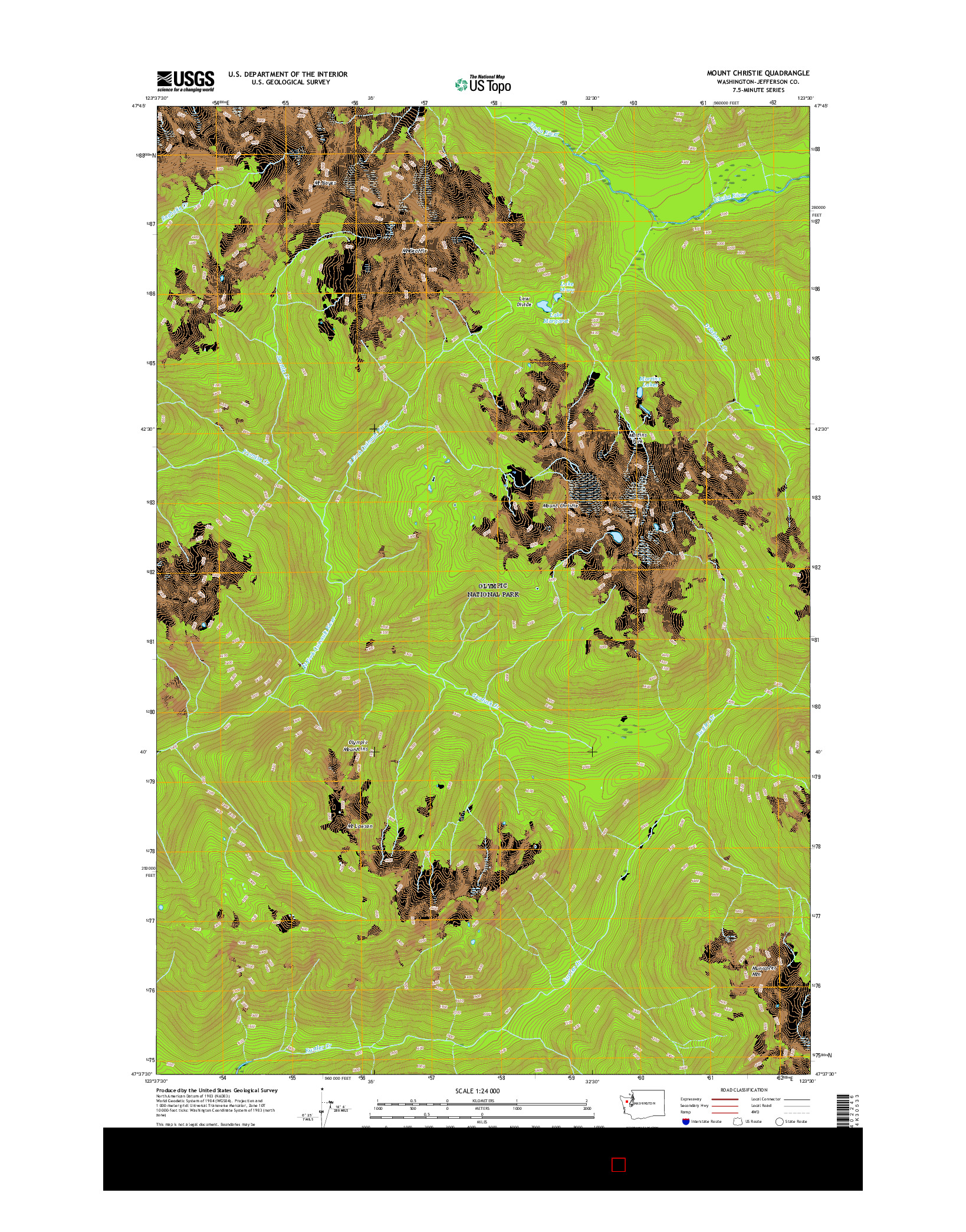 USGS US TOPO 7.5-MINUTE MAP FOR MOUNT CHRISTIE, WA 2017