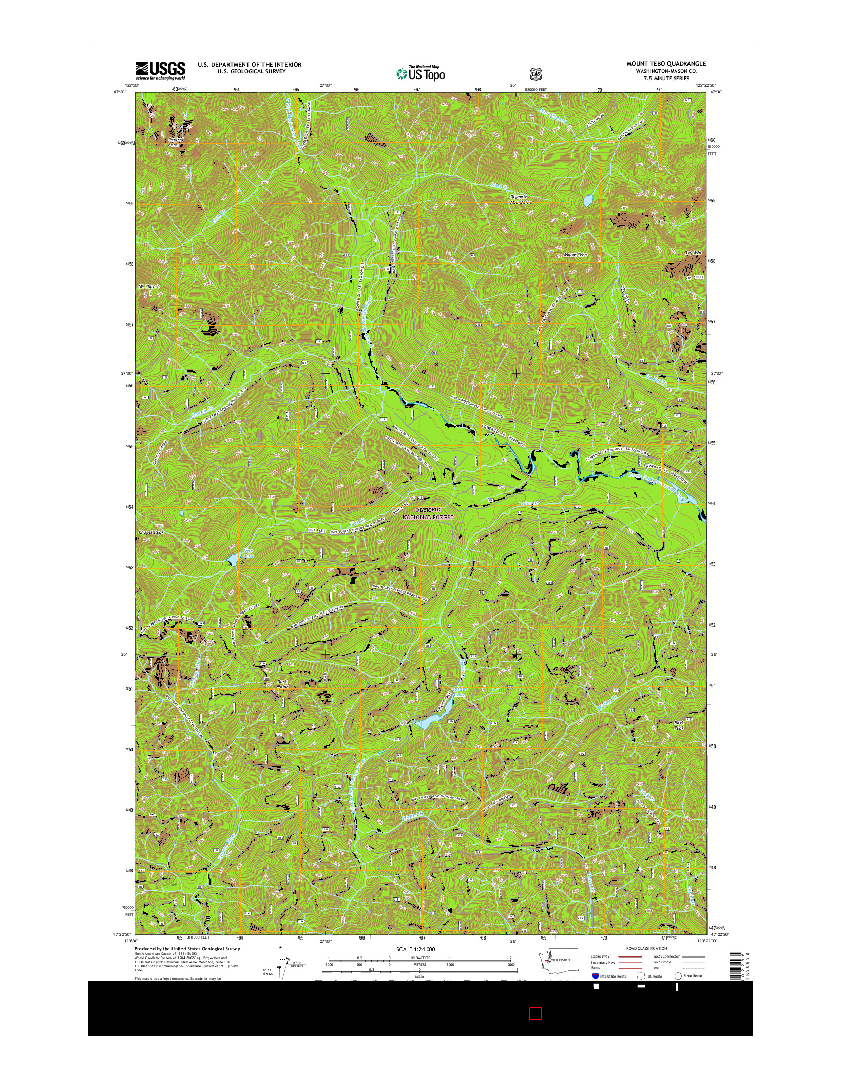 USGS US TOPO 7.5-MINUTE MAP FOR MOUNT TEBO, WA 2017