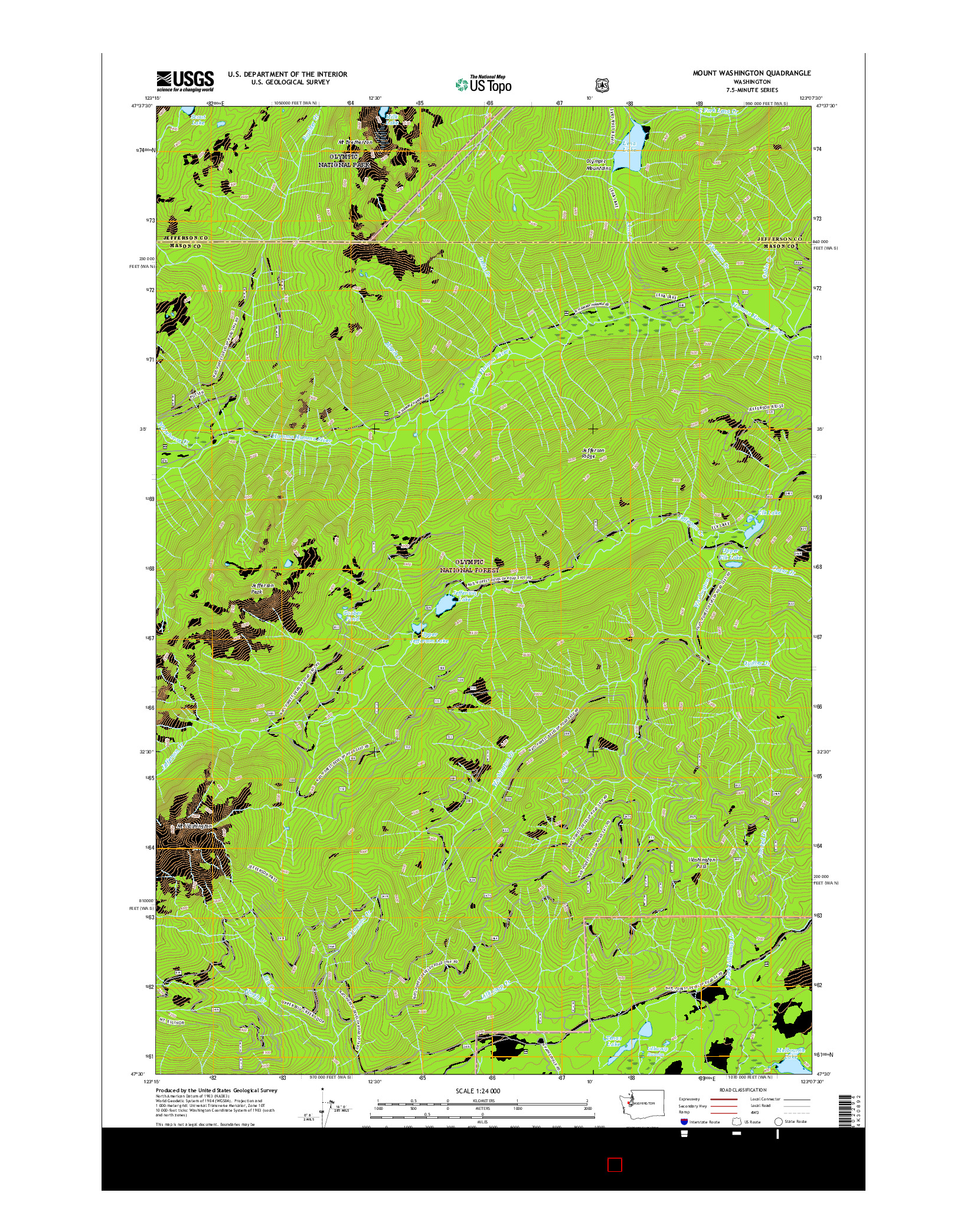 USGS US TOPO 7.5-MINUTE MAP FOR MOUNT WASHINGTON, WA 2017