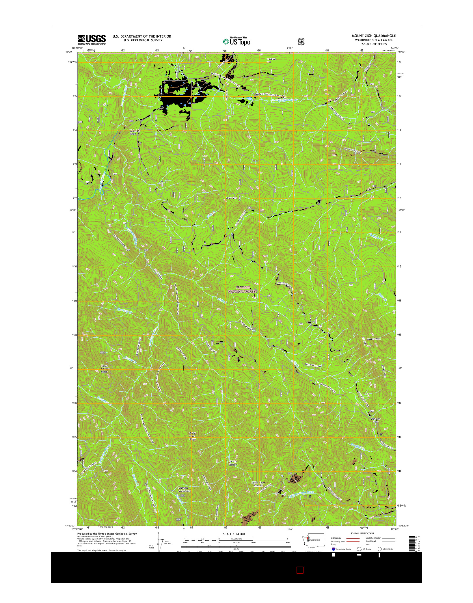 USGS US TOPO 7.5-MINUTE MAP FOR MOUNT ZION, WA 2017