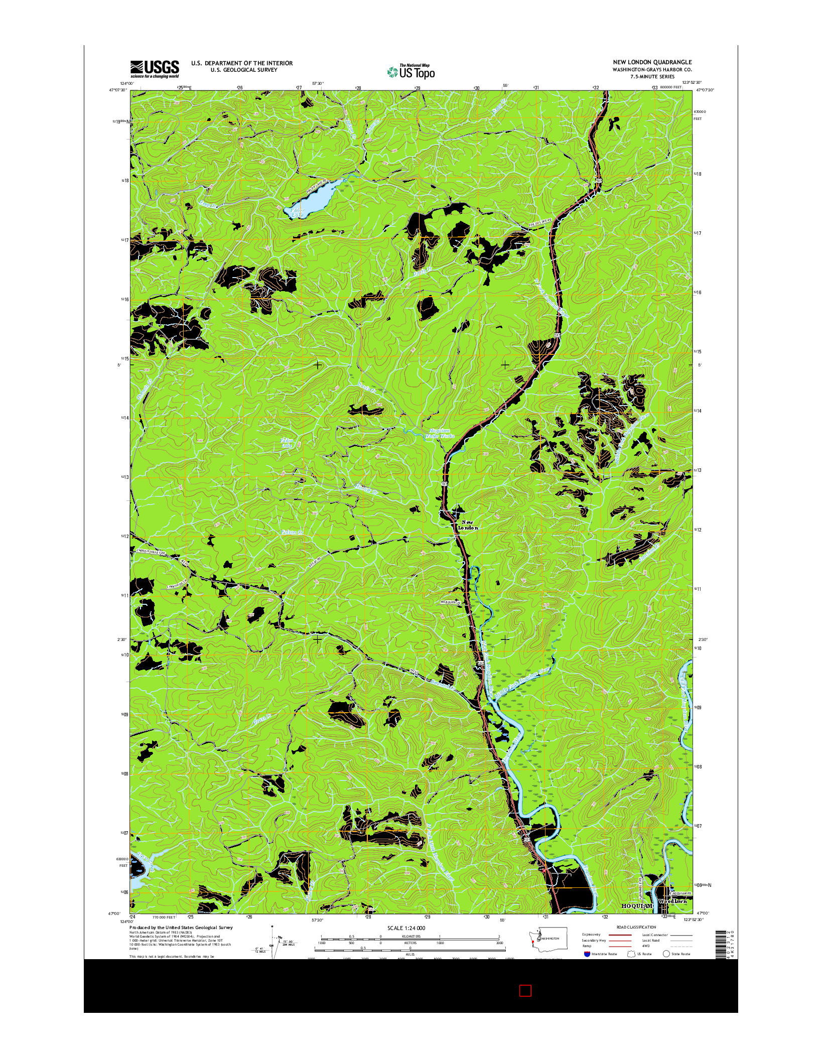 USGS US TOPO 7.5-MINUTE MAP FOR NEW LONDON, WA 2017