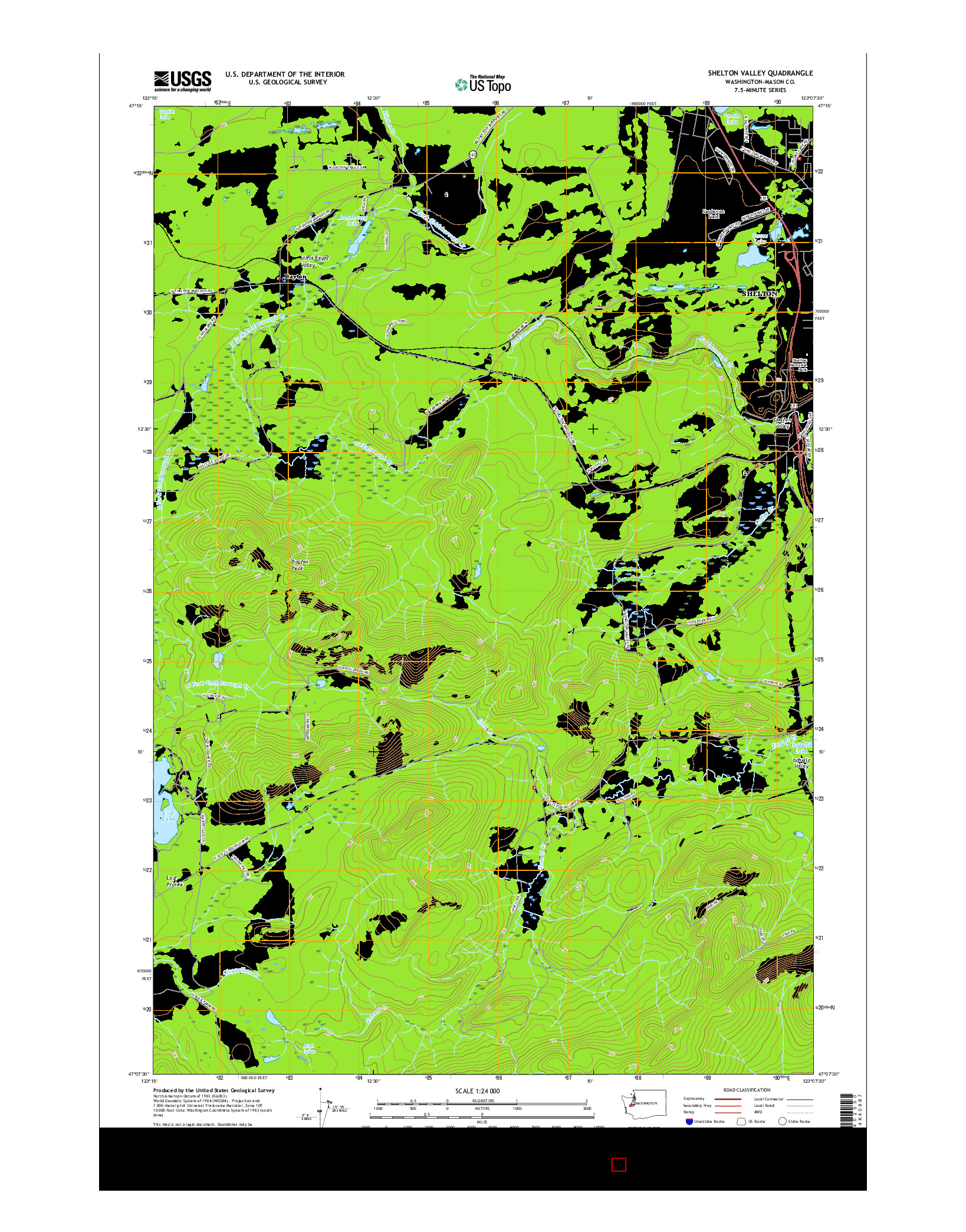 USGS US TOPO 7.5-MINUTE MAP FOR SHELTON VALLEY, WA 2017