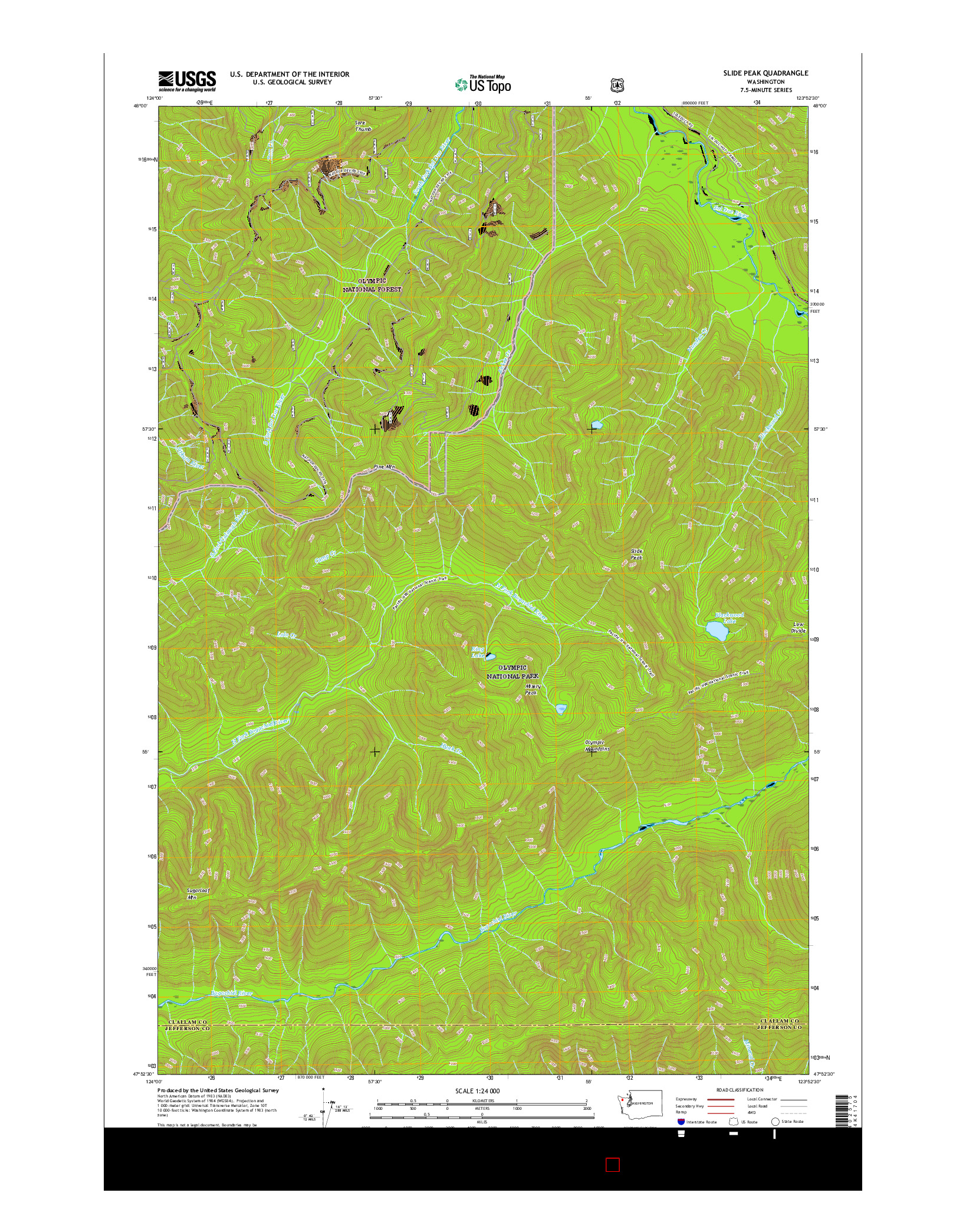 USGS US TOPO 7.5-MINUTE MAP FOR SLIDE PEAK, WA 2017