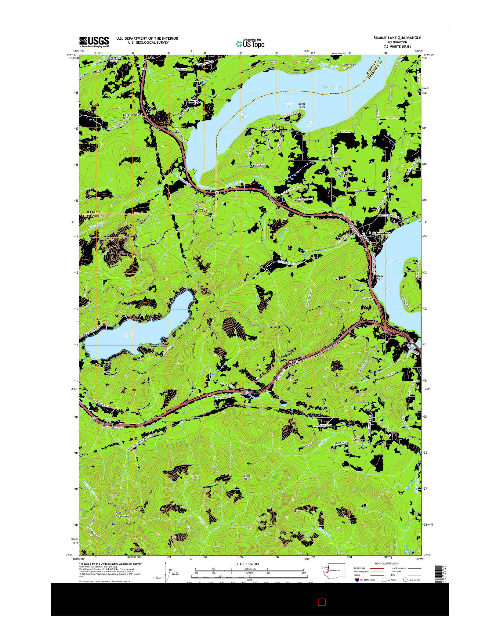 USGS US TOPO 7.5-MINUTE MAP FOR SUMMIT LAKE, WA 2017