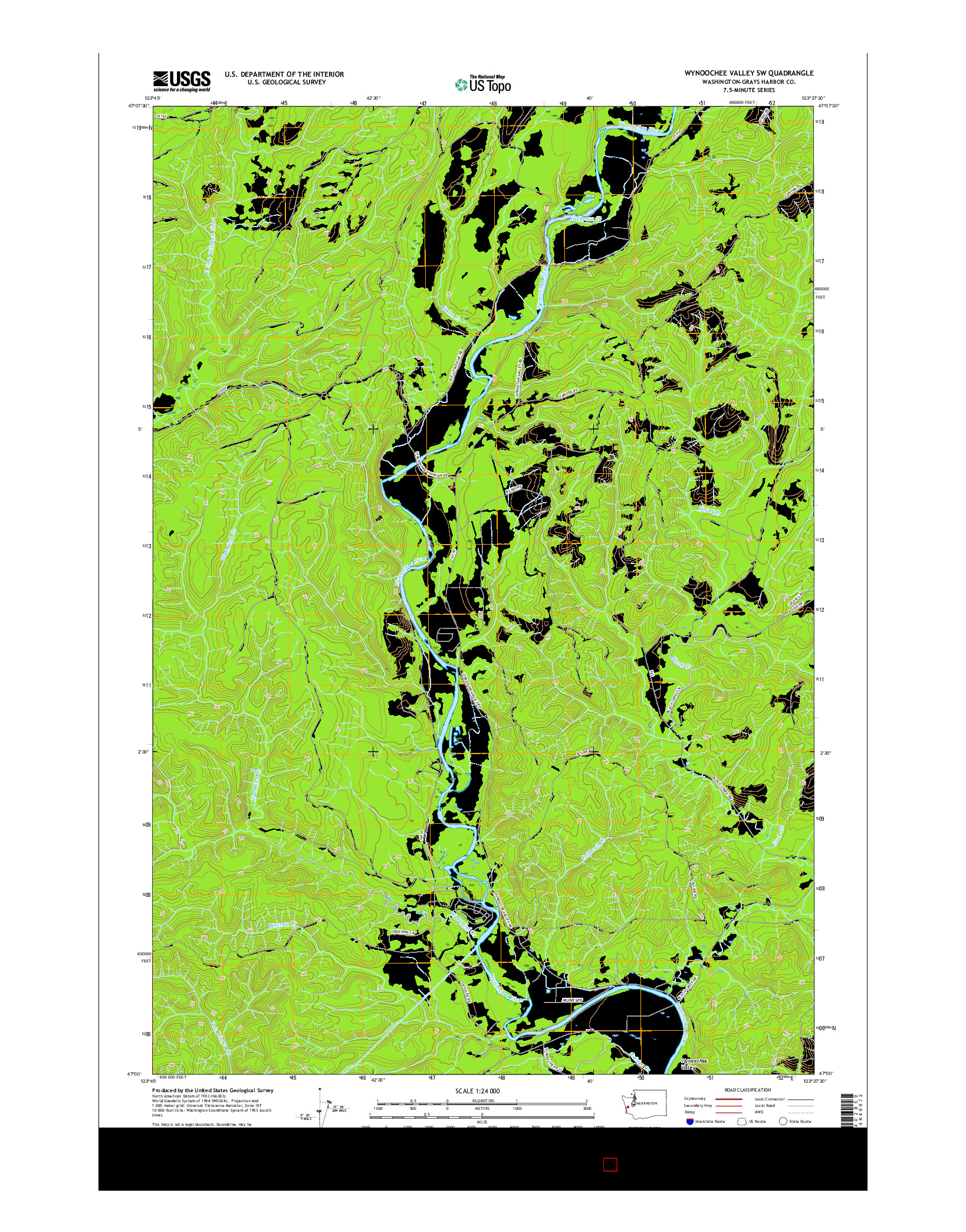 USGS US TOPO 7.5-MINUTE MAP FOR WYNOOCHEE VALLEY SW, WA 2017