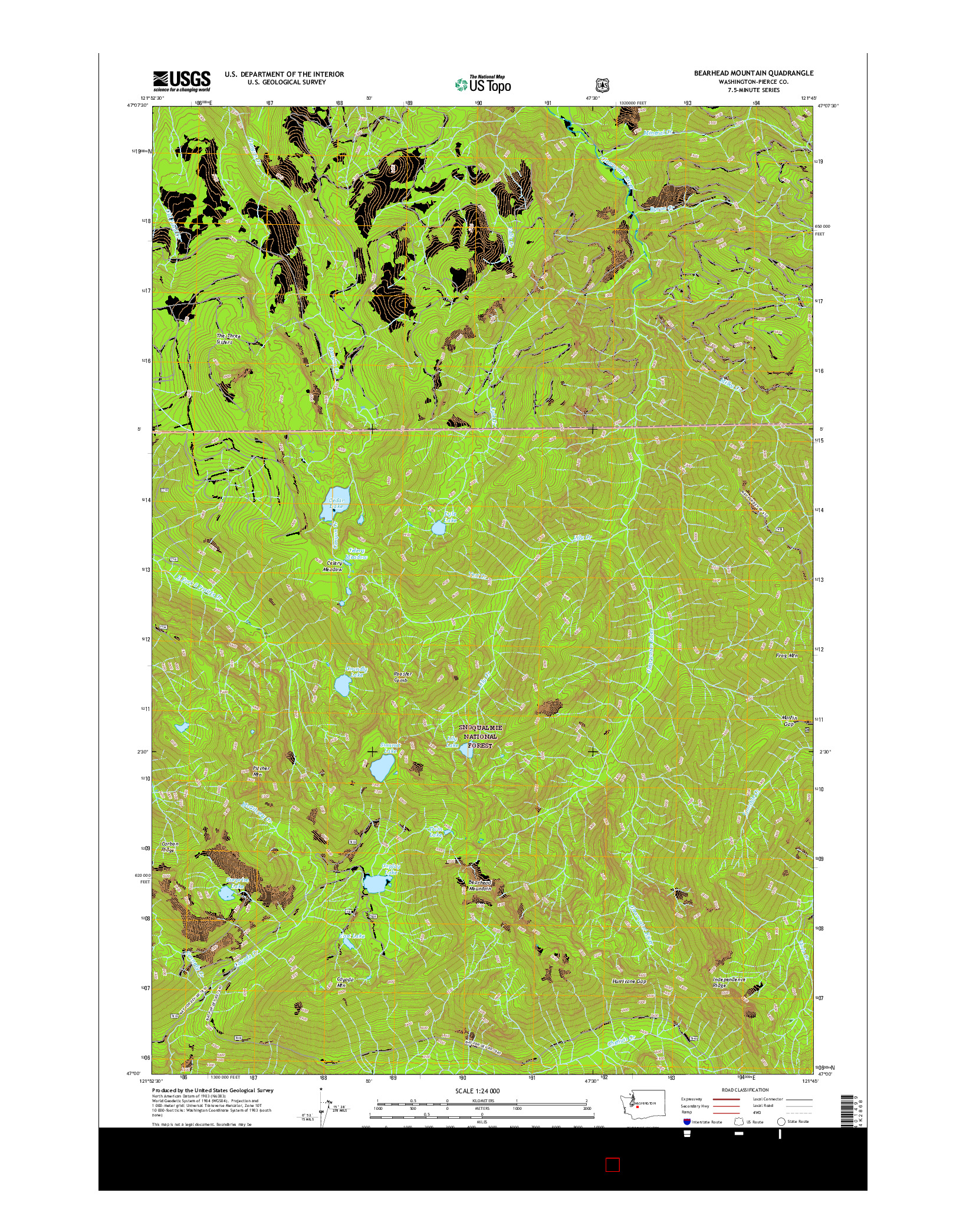 USGS US TOPO 7.5-MINUTE MAP FOR BEARHEAD MOUNTAIN, WA 2017