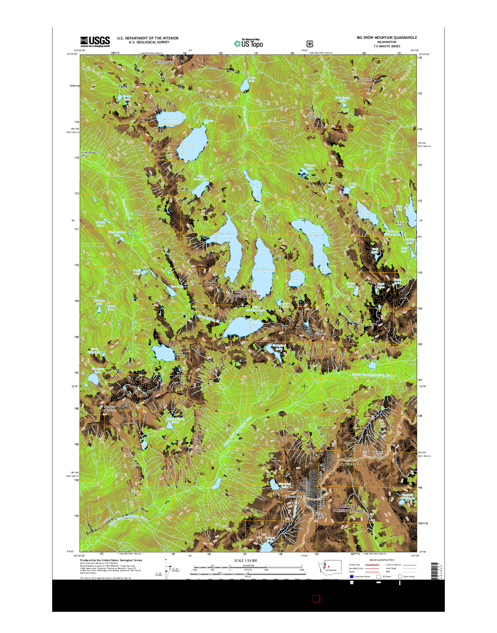 USGS US TOPO 7.5-MINUTE MAP FOR BIG SNOW MOUNTAIN, WA 2017