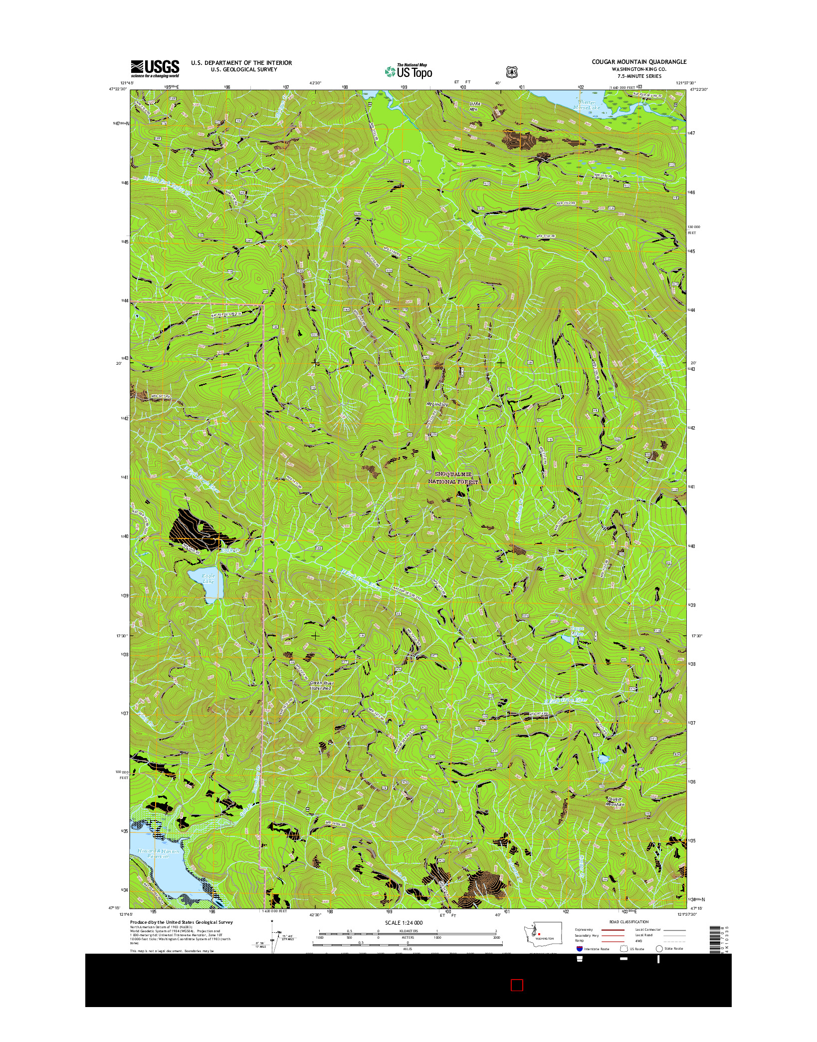 USGS US TOPO 7.5-MINUTE MAP FOR COUGAR MOUNTAIN, WA 2017