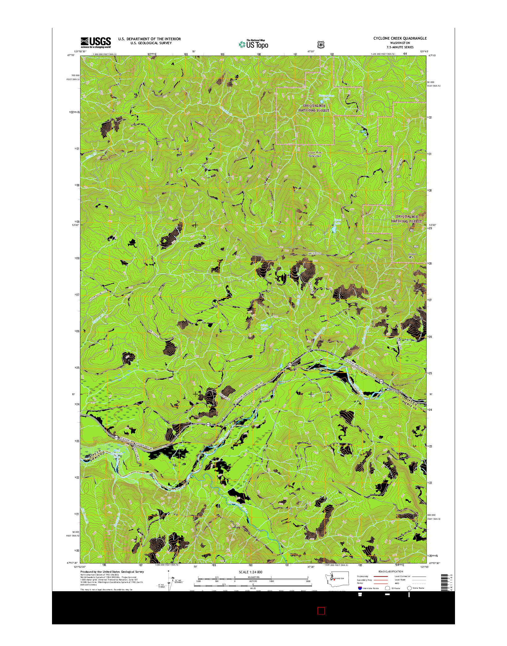 USGS US TOPO 7.5-MINUTE MAP FOR CYCLONE CREEK, WA 2017
