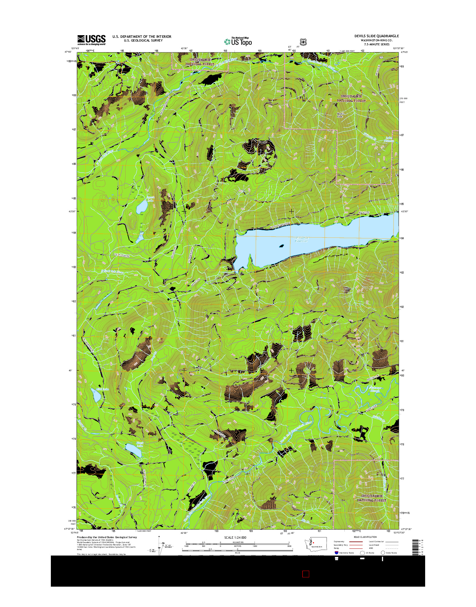 USGS US TOPO 7.5-MINUTE MAP FOR DEVILS SLIDE, WA 2017