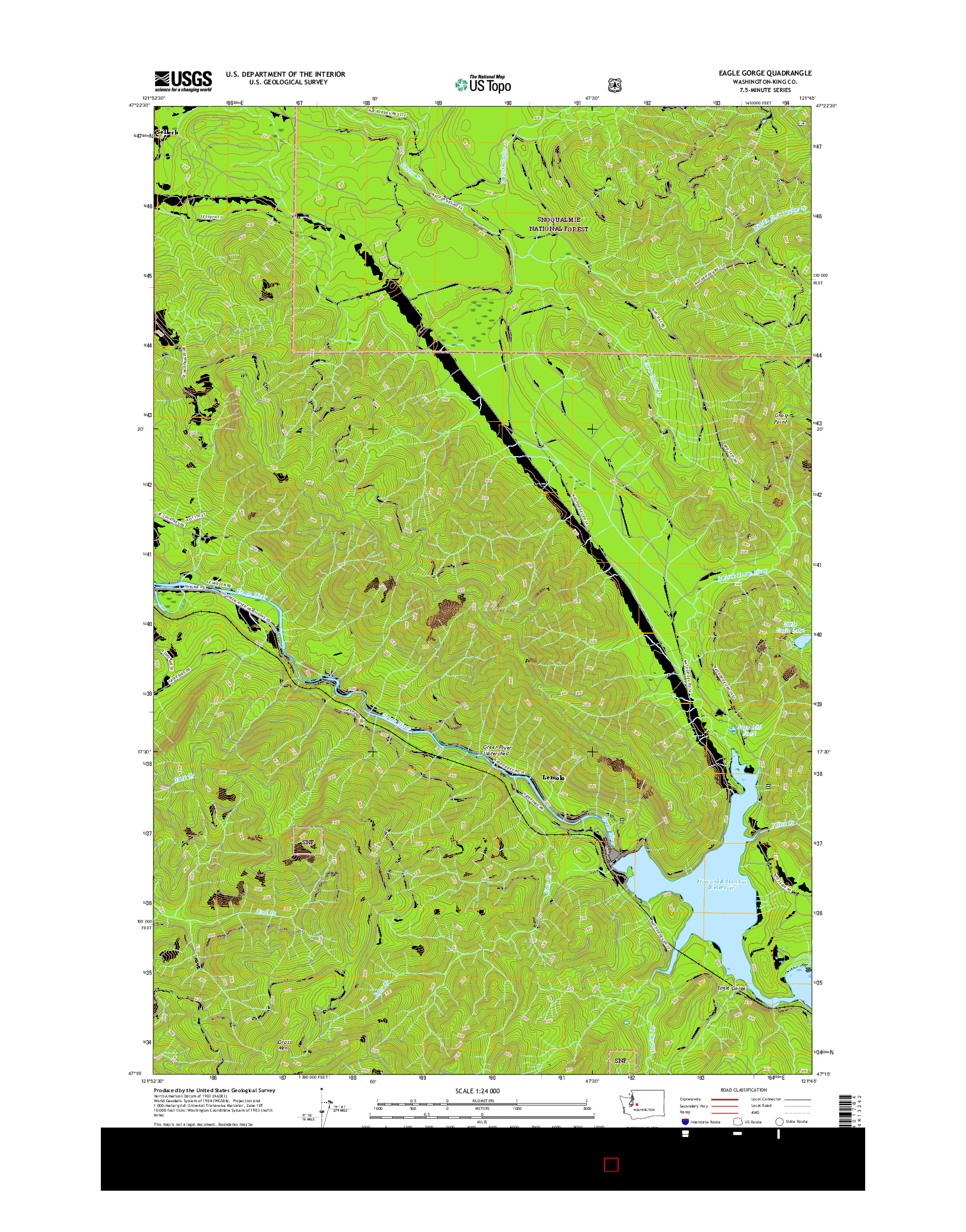 USGS US TOPO 7.5-MINUTE MAP FOR EAGLE GORGE, WA 2017